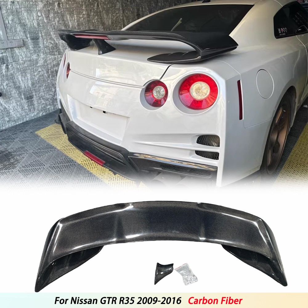 For Nissan GT-R GTR R35 09-16 Carbon Fiber Rear Trunk Spoiler Wing Without Light