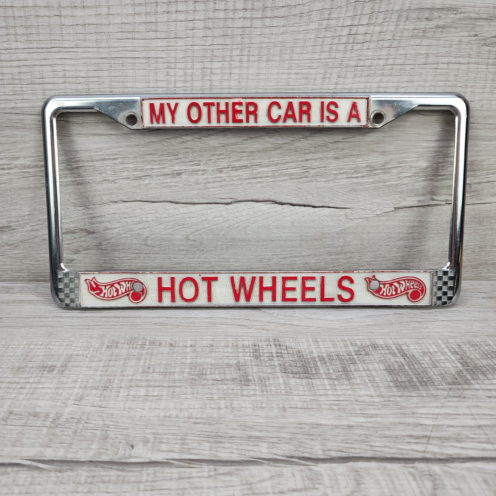 Vintage Hot Wheels License Plate Frame My Other Car Is A Hot Wheels Metal