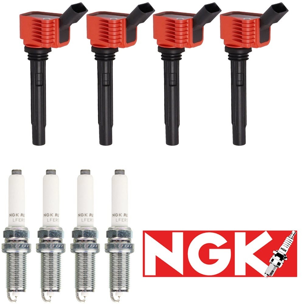 4x Ignition Coil & NGK Iridium & Platinum Spark Plug for VW Jetta Audi A4