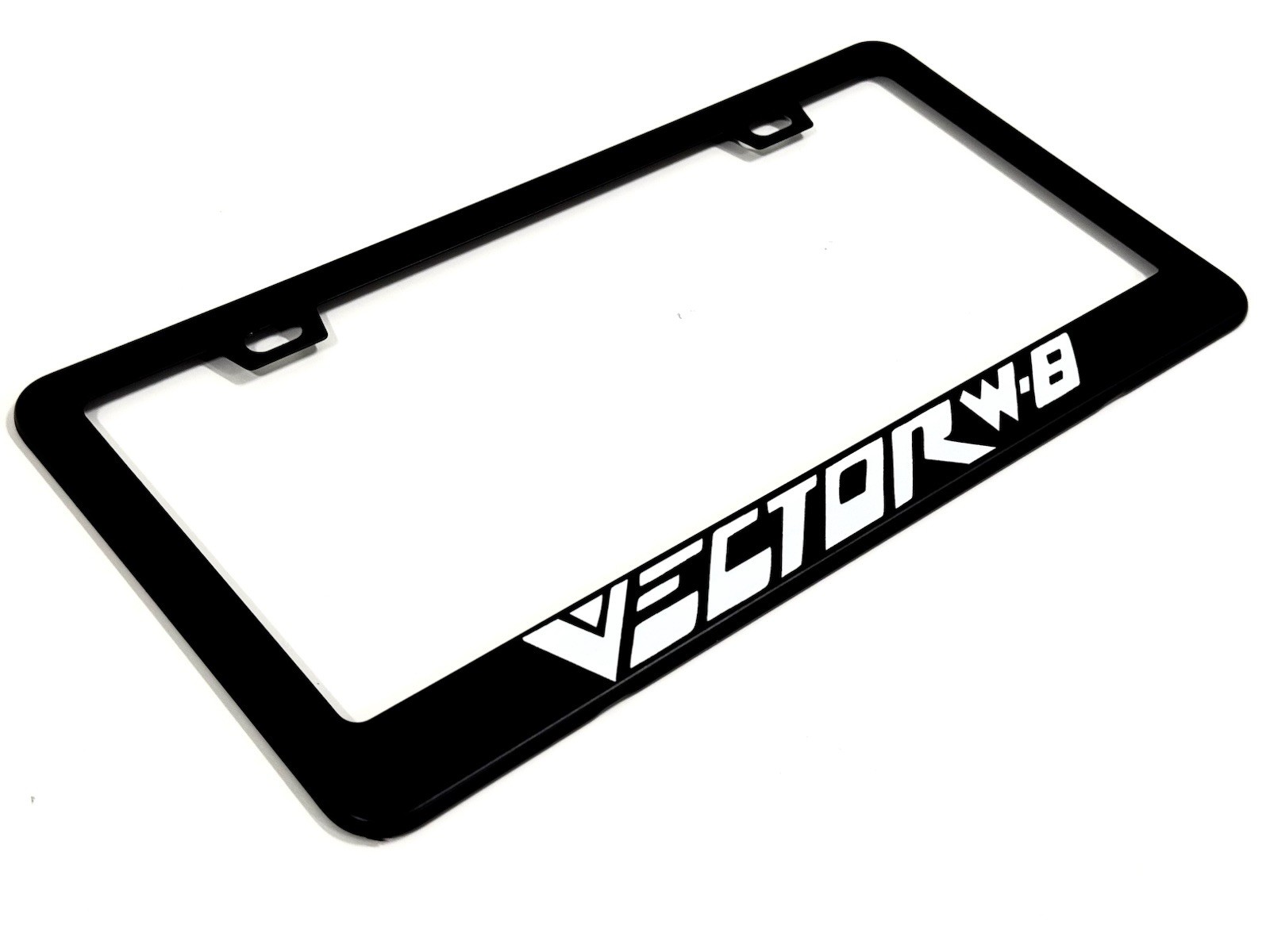 Vector W8 Metal License Plate Frame | Reflective White | Street Racing | Vintage Vector W8 Metal License Plate Frame | Reflective White | Street Racing | Vintage