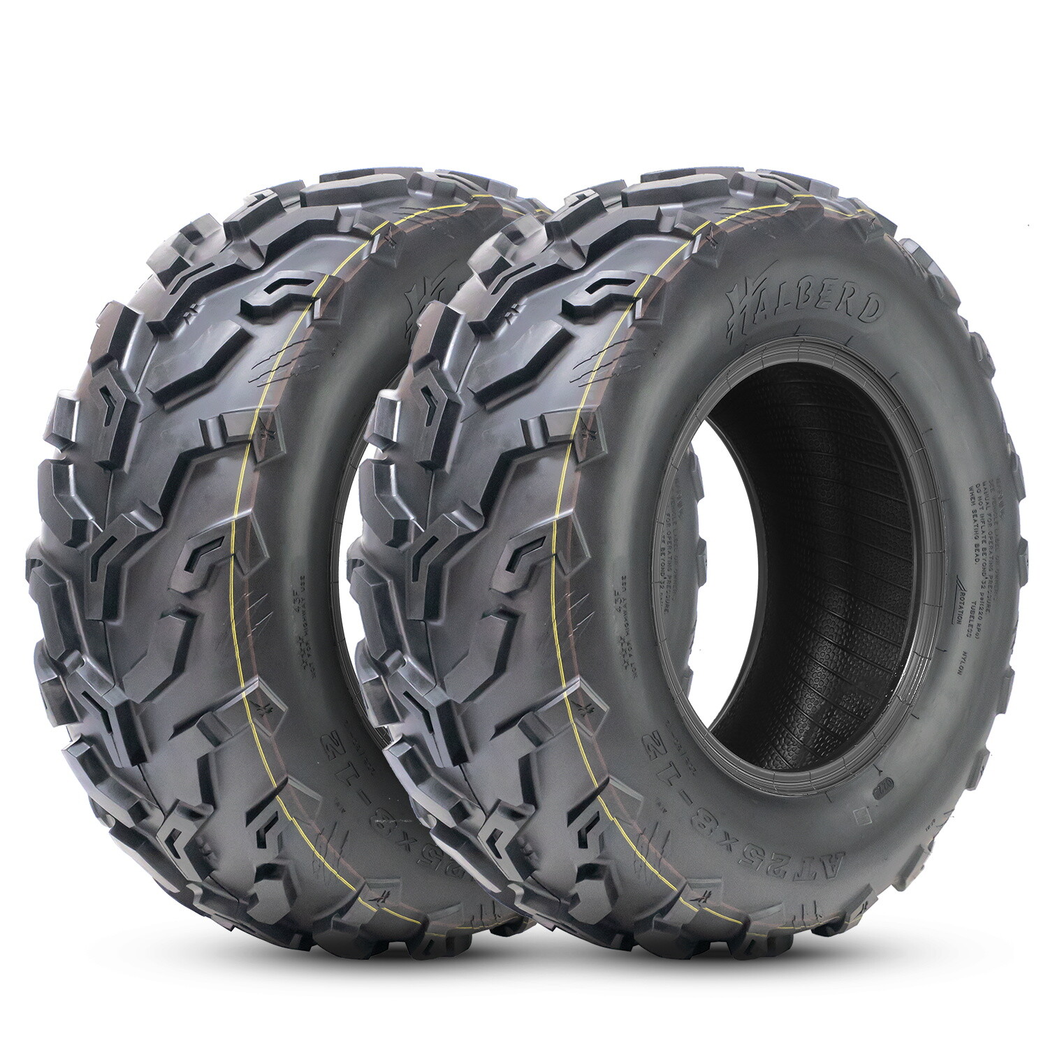 Set 2 ATV Tires 25x8-12 6 Ply 25x8x12 UTV Trail Mud All Terrain Tubeless 25-8-12