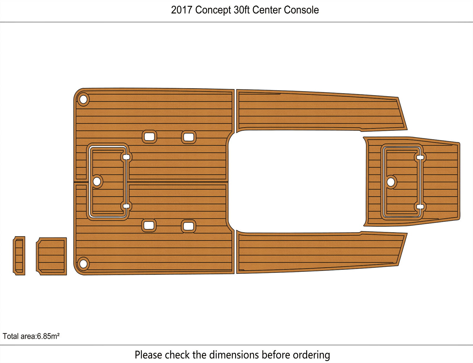 2017 Concept 30ft Center Console Swim Platform Cockpit EVA Pad Foam Flooring Mat
