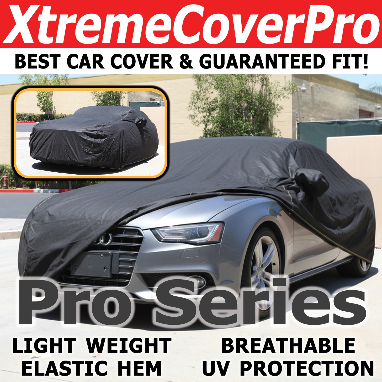 2015 AUDI A5 S5 RS5 CABRIOLET Breathable Car Cover w/Mirror Pockets - Black