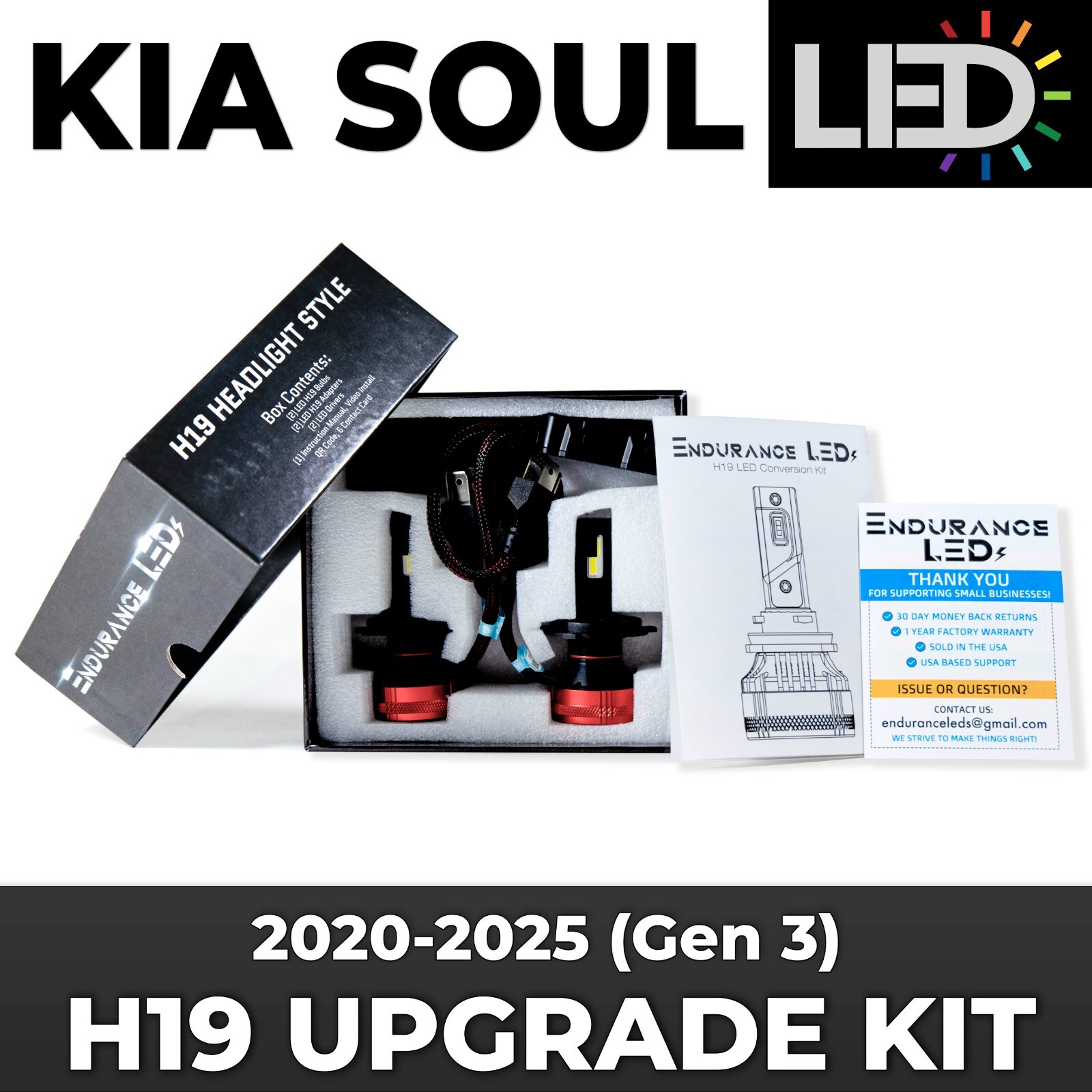 Endurance LEDs KIA H19 LED Headlight Kit, 55W 10000LM Super Bright LED, IP65, x2 Endurance LEDs KIA H19 LED Headlight Kit, 55W 10000LM Super Bright LED, IP65, x2