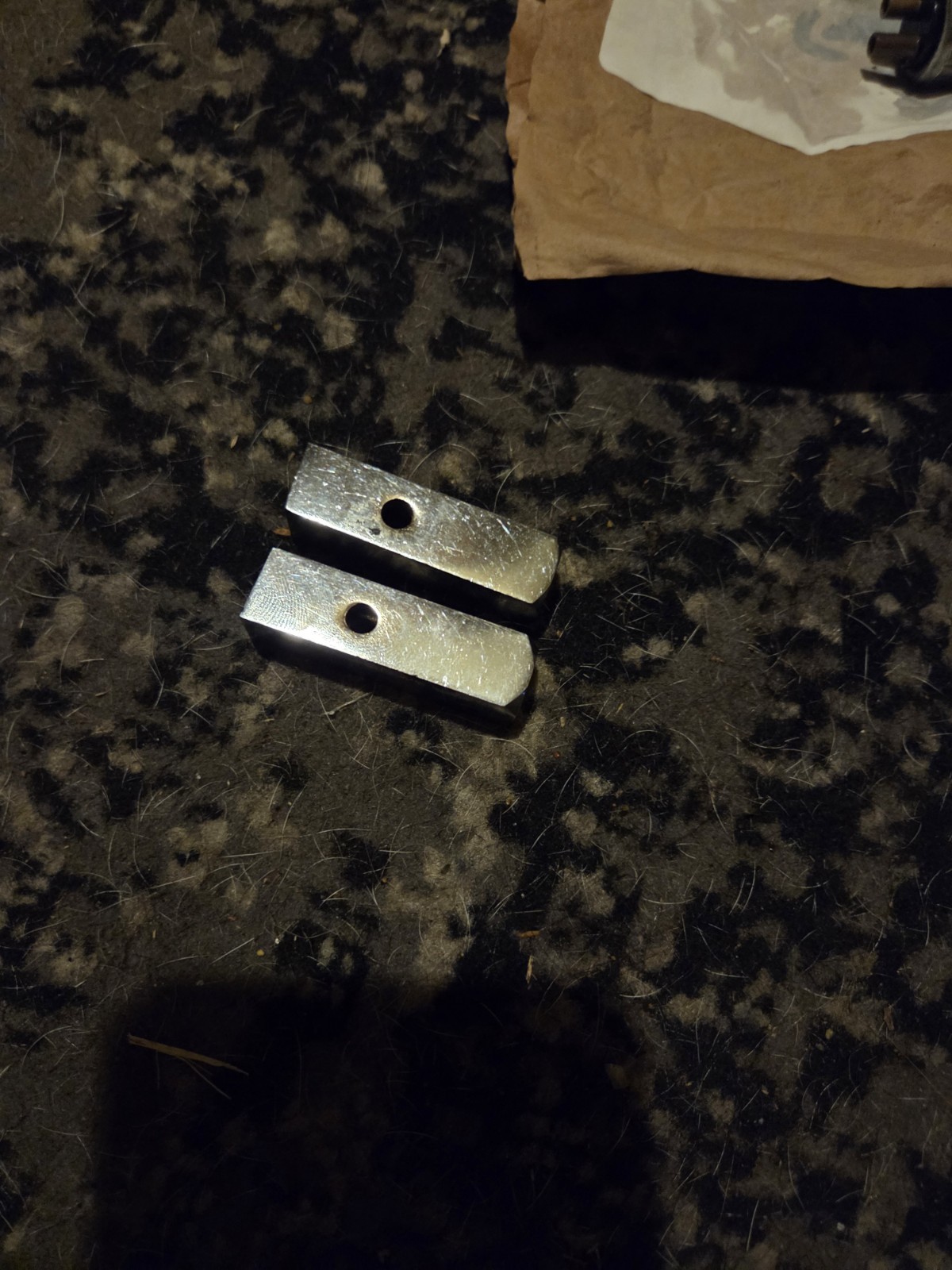 OEM Harley Davidson Custom Chrome Mounting Blocks Spacers Brackets Pair Tapped