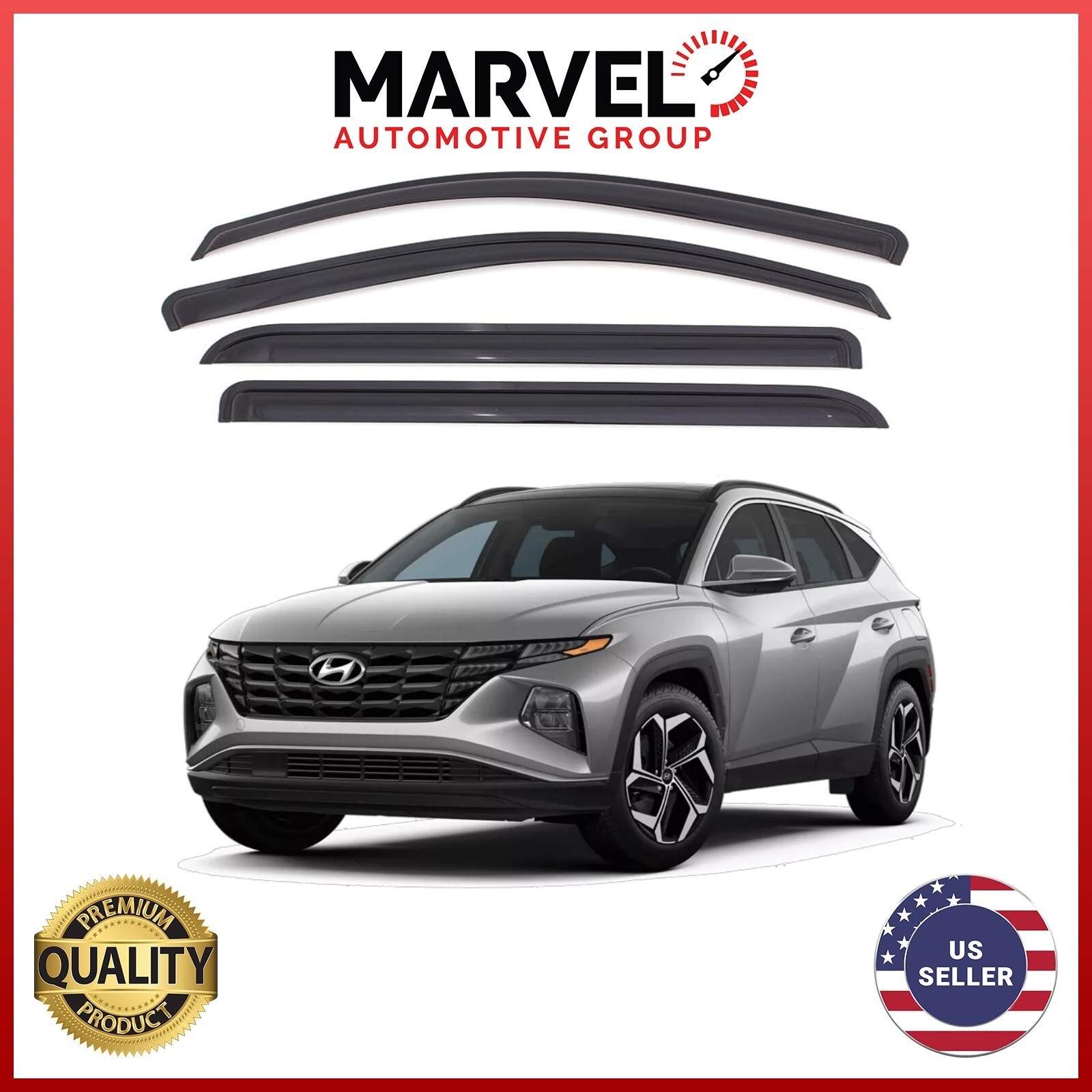Out-Channel Window Vent Visor Rain Guard Deflectors for Hyundai Tucson 2021-2024