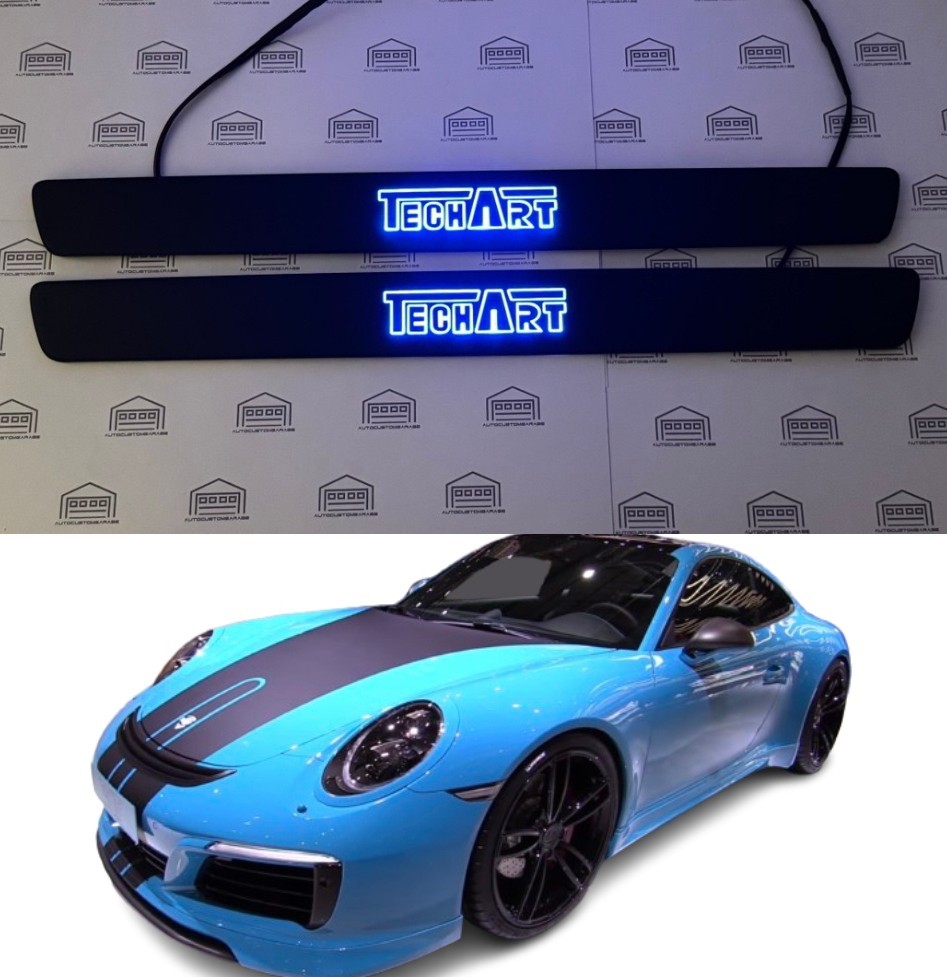 LED Door Sills Scuff Plates fits Porsche 911 Carrera (TECHART)