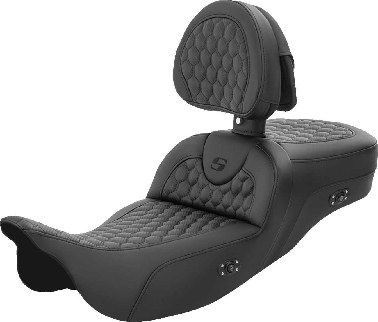 SADDLEMEN RoadSofa* Seat - Honeycomb - with Backrest - Extended Reach - Heated -