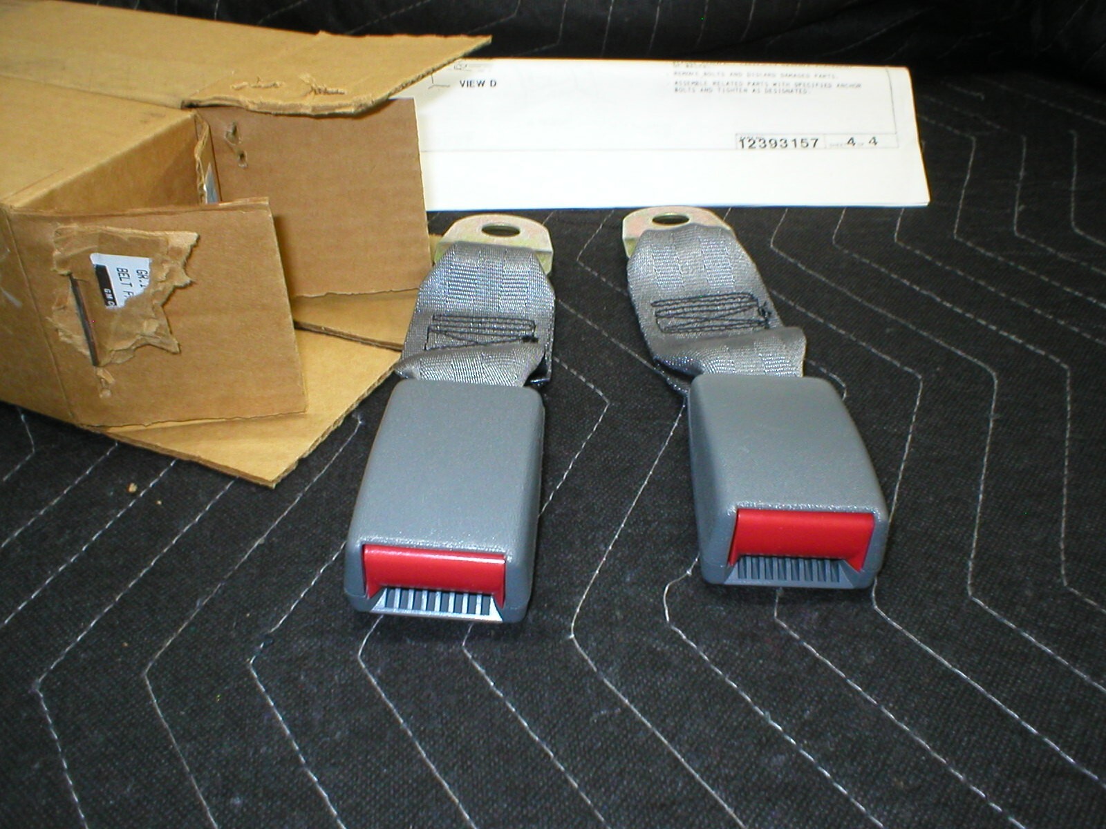 1982-92 Camaro Firebird LITE GREY REAR SEAT BELT BUCKLE RECEIVER NEW GM OEM PAIR 1982-92 Camaro Firebird LITE GREY REAR SEAT BELT BUCKLE RECEIVER NEW GM OEM PAIR