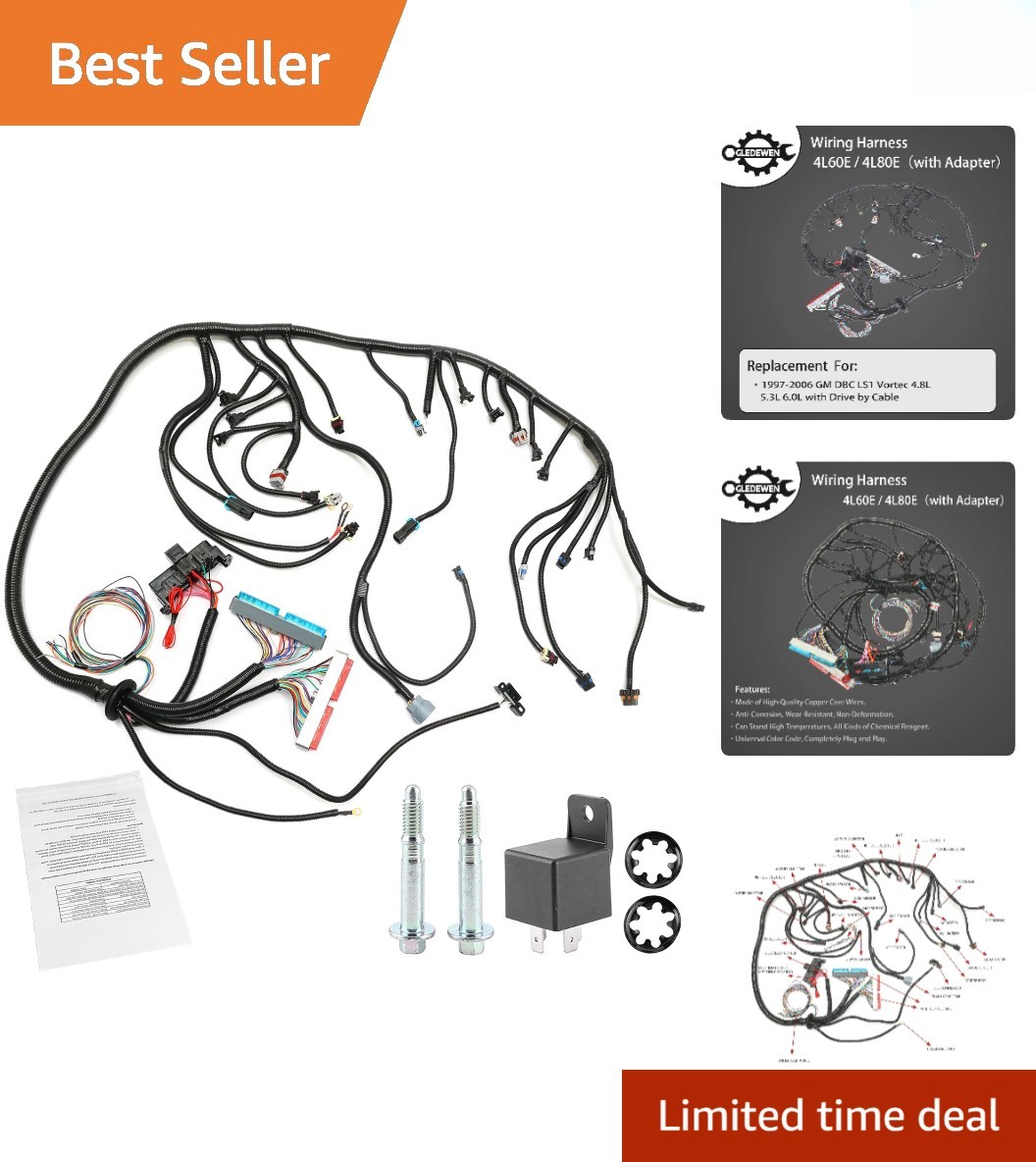 Durable LS Engine Swap Wiring Harness for GM Vortec 4.8/5.3/6.0L - Easy Install