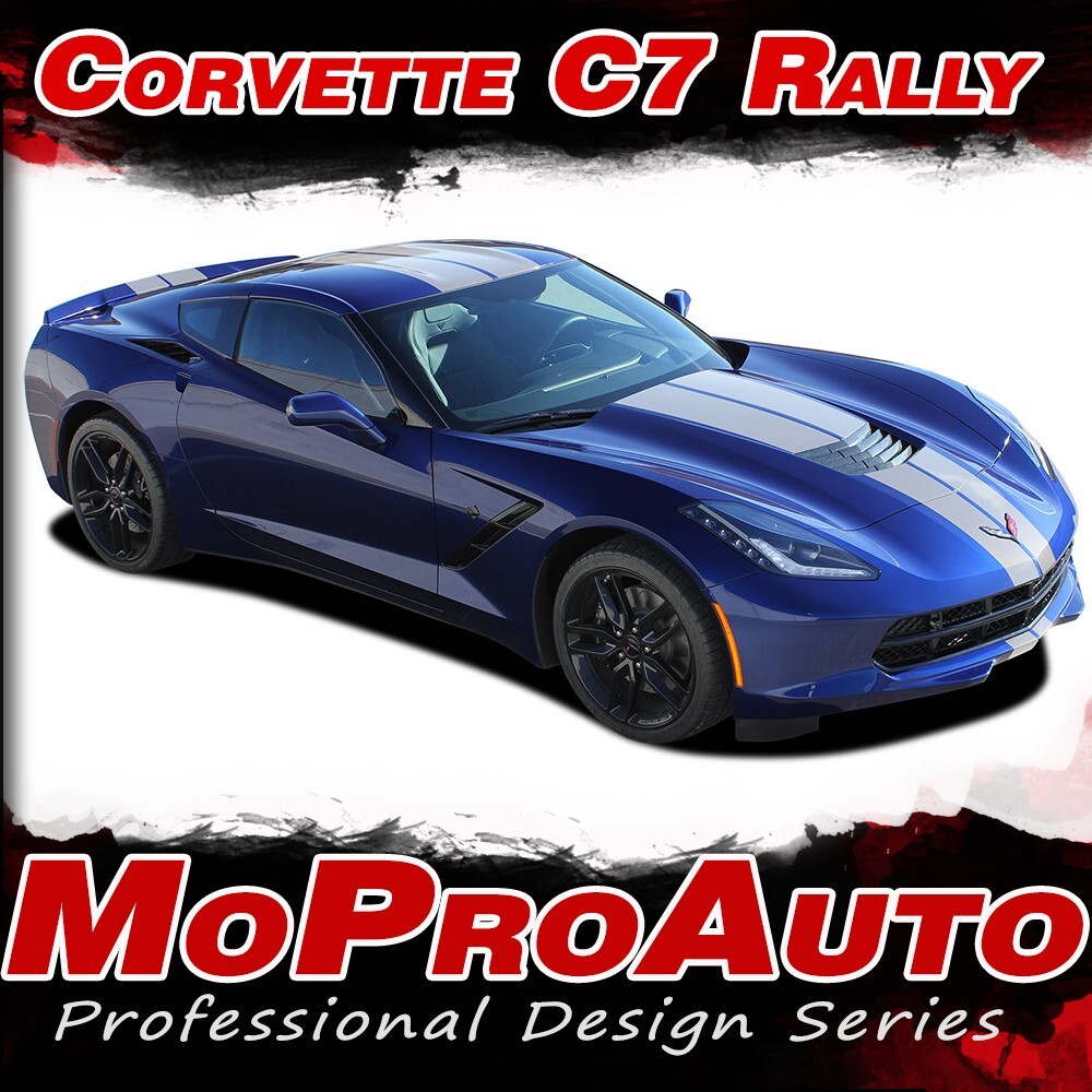 C7 RALLY 2014-2019 Chevy Corvette Racing Stripe Rally Hood Vinyl Graphic Stripes