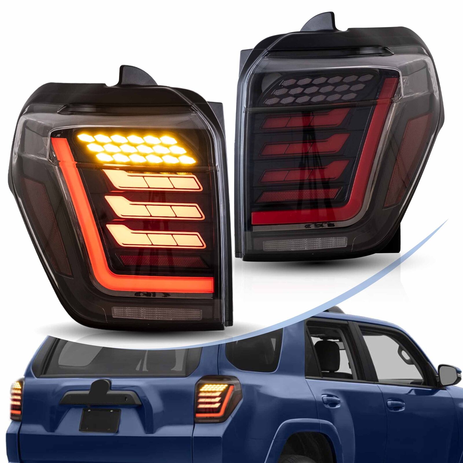 VLAND Headlights For Toyota 4Runner 2014-2021 Clear Dynamic Sequential LED Pair