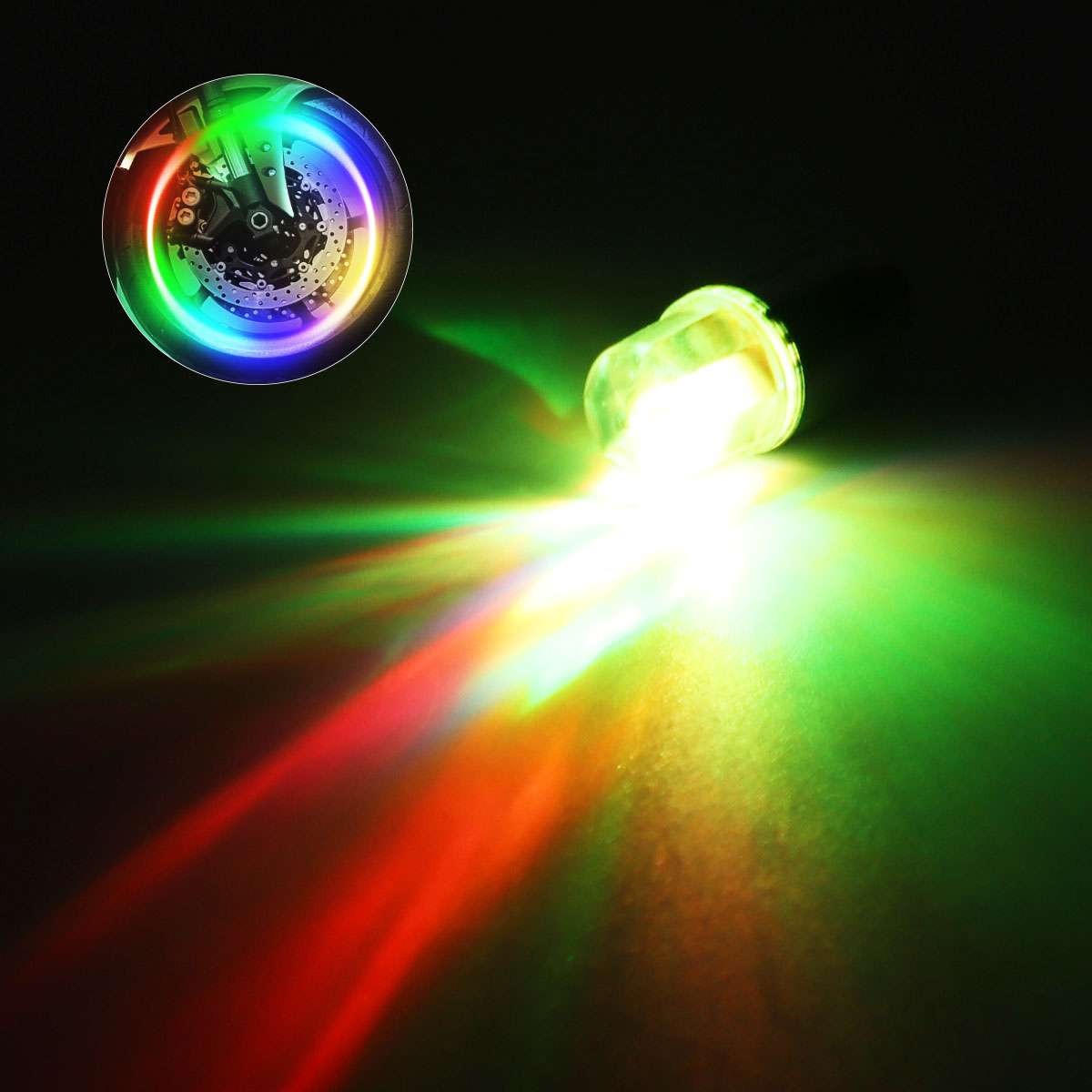 2-8PCS LED Wheels Tire Air Valve Stem Caps Neon Light Lamp For Car Motor Bike