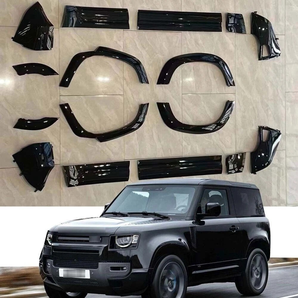 16PCS Gloss Black Side Skirt Door Panel Replacement Fits Defender 110 2020-2026