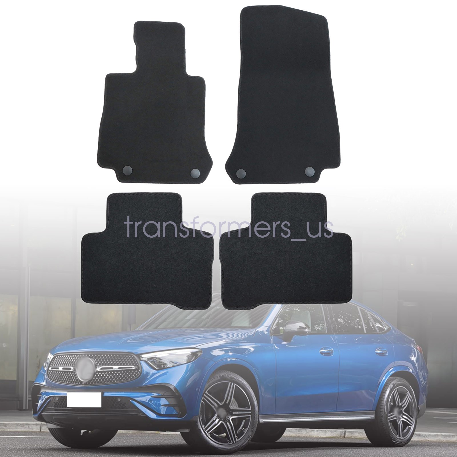 New 2016-2023 Fits Mercedes-Benz GLC Replacement Velour Floor Mats Carpet Black