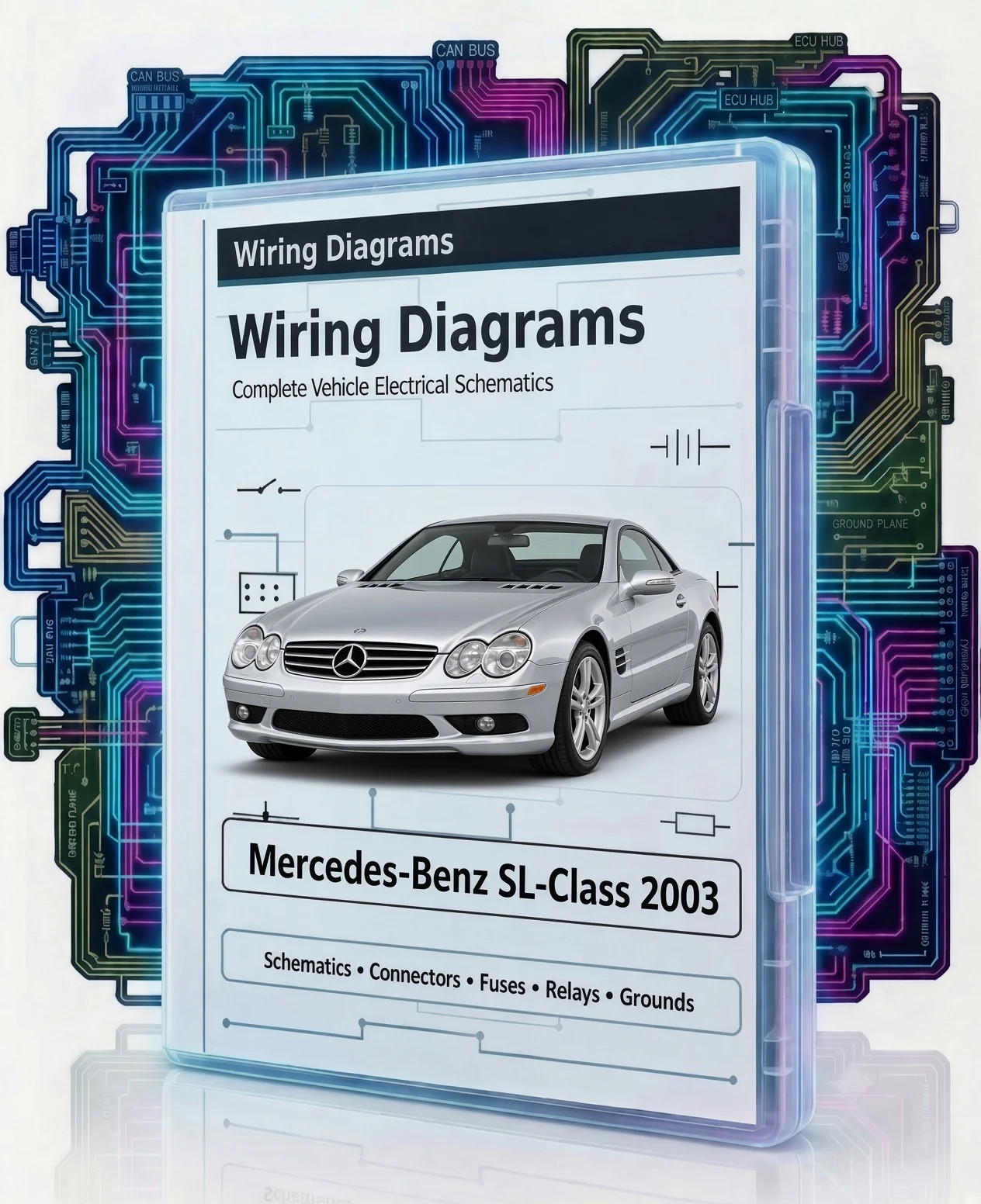 2003 Mercedes R230 SL500 SL55 Color Electrical Wiring Diagrams PDF on USB