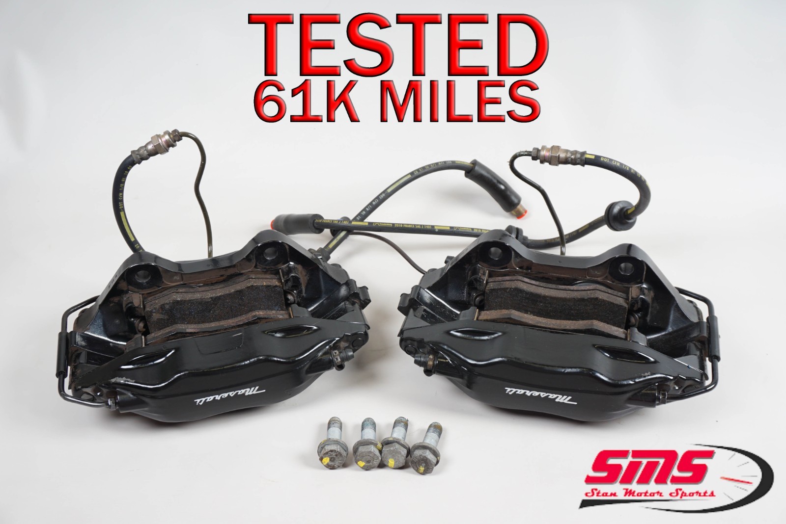 99-08 Maserati Spyder 3200 4200 M138 Front Brake Caliper Set Black Brembo OEM