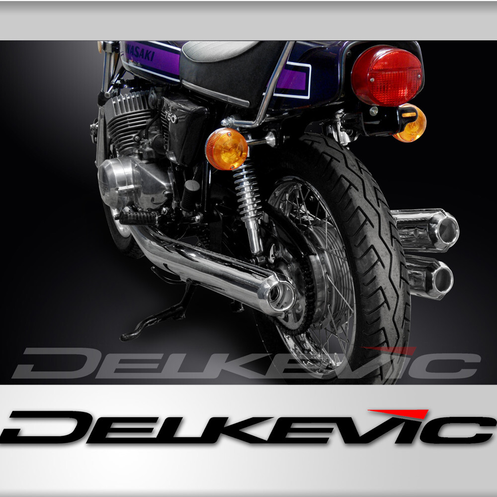 Kawasaki H2C H2B H2 750 1974-75 Full Chrome Delkevic OEM Replica Exhaust System