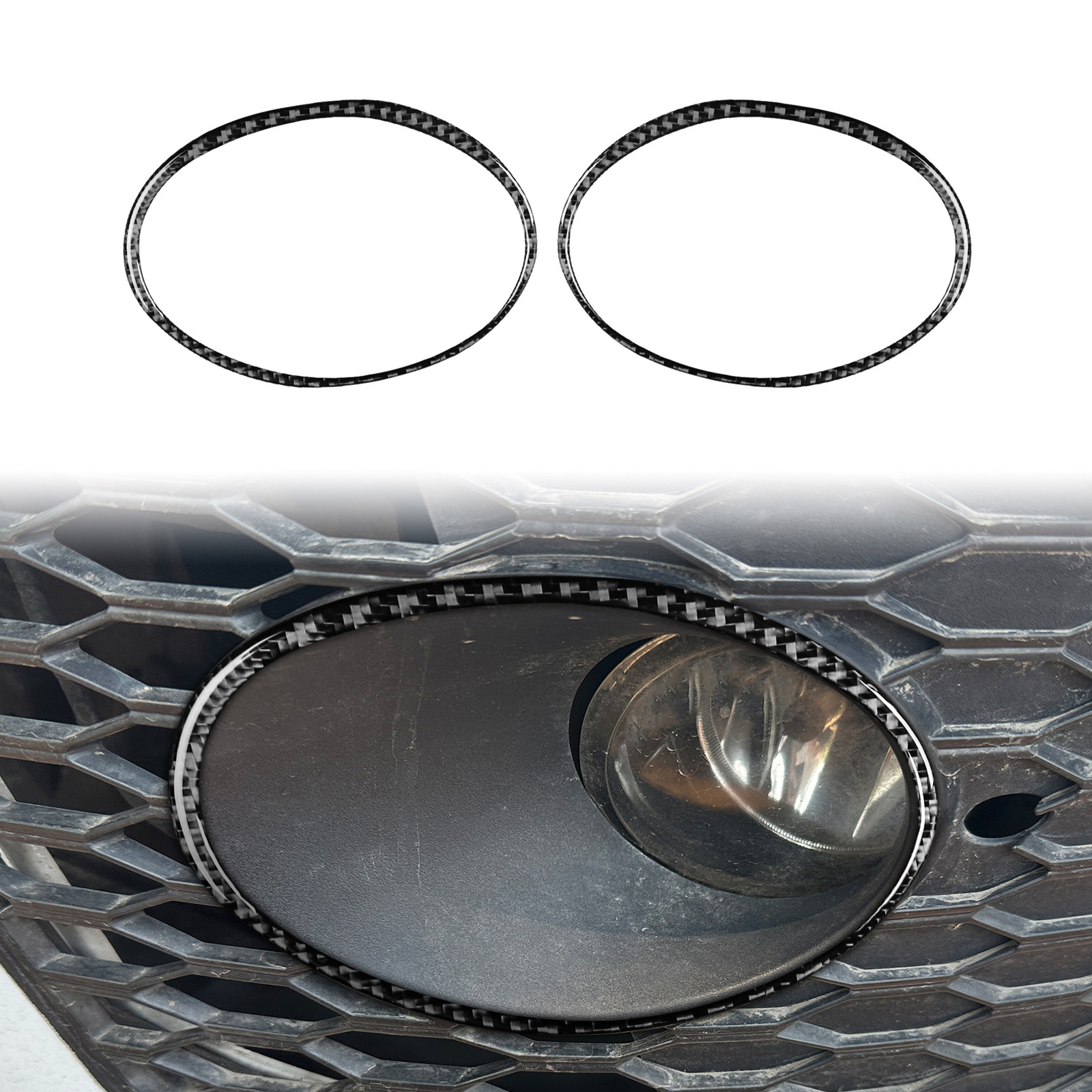 Real Carbon Fiber Fog Lamp Decoration Trim For Seat Leon 05-12