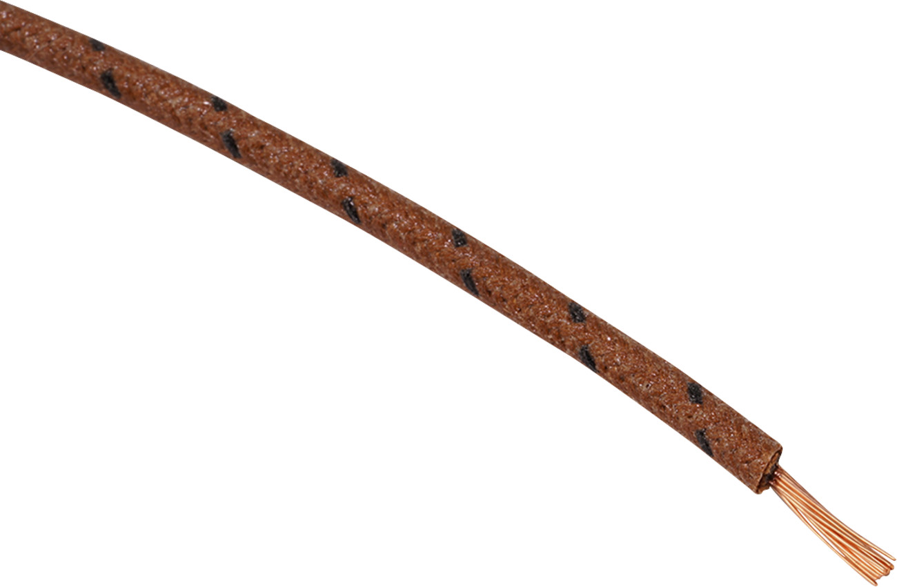 NAMZ - Cloth-Braided Wire Spool 16 Gauge Brown/Black 25\' | NCBW-10