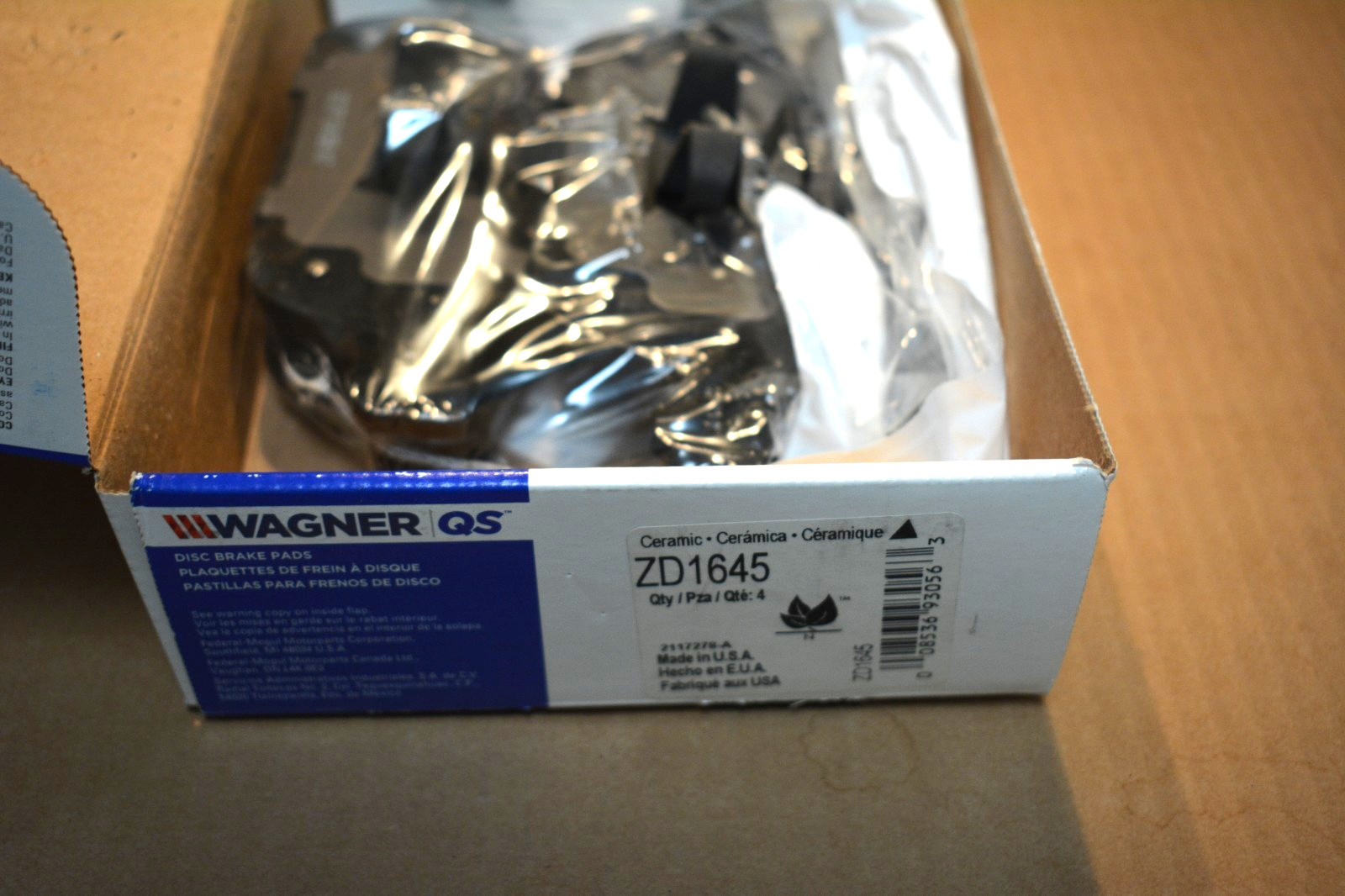 Wagner QS ZD1645 Disc Brake Pad Set Made in U.S.A Wagner QS ZD1645 Disc Brake Pad Set Made in U.S.A