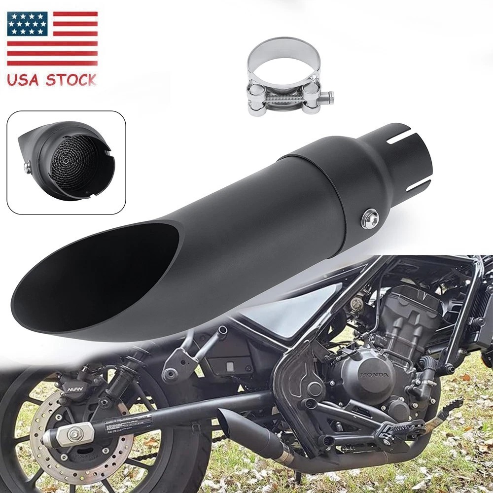 Shorty Exhaust Muffler Slip On Pipe For Honda Rebel CMX 300 500 1100 2017-2025