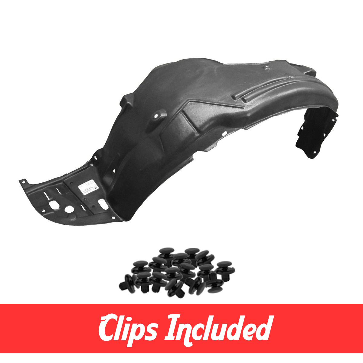 Driver Side Fender Liner w/ Clips For 2013-2015 Honda Accord Sedan HO1248150