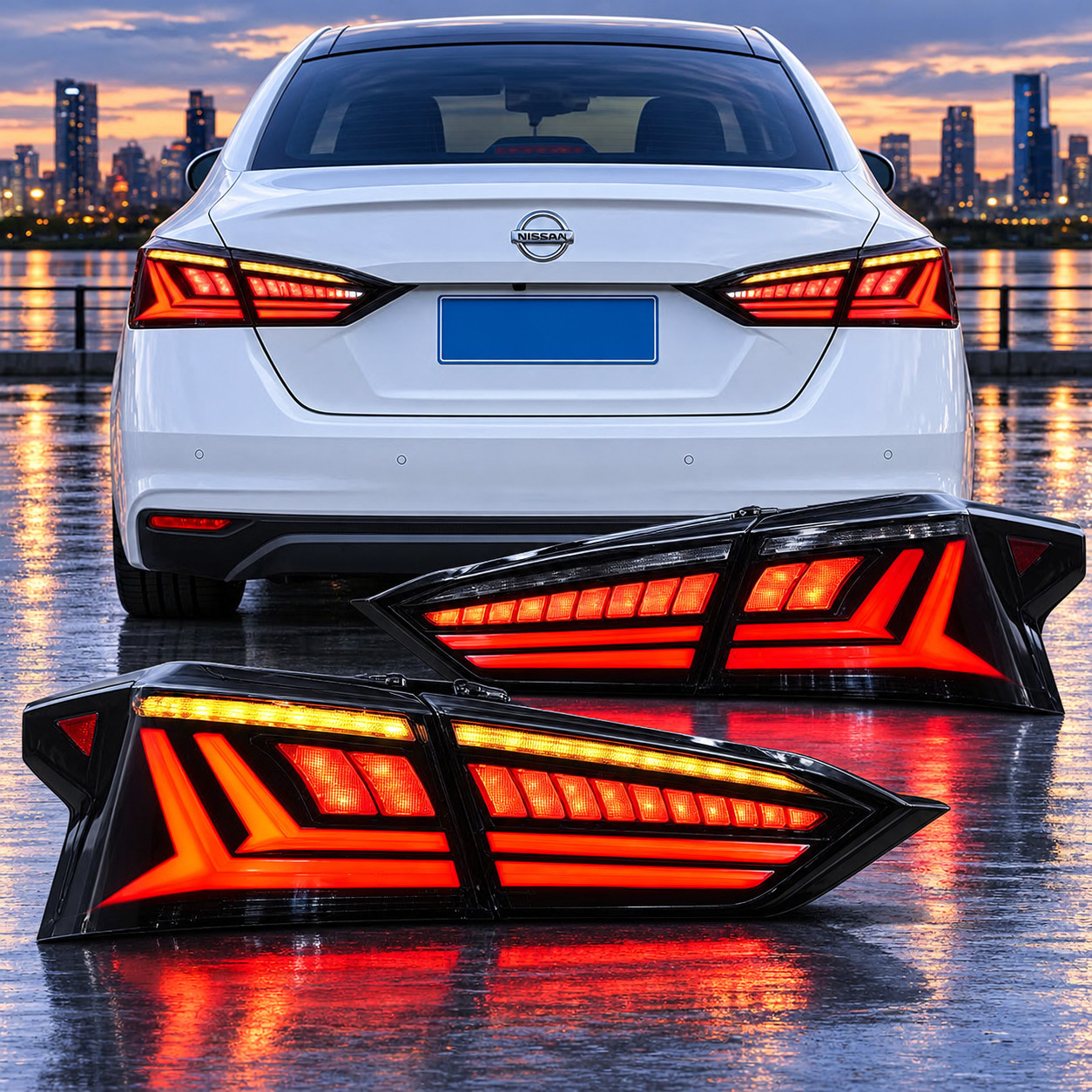 VLAND Pair Full LED Tail Lights For 2019-2025 Nissan Altima Teana W/Animation