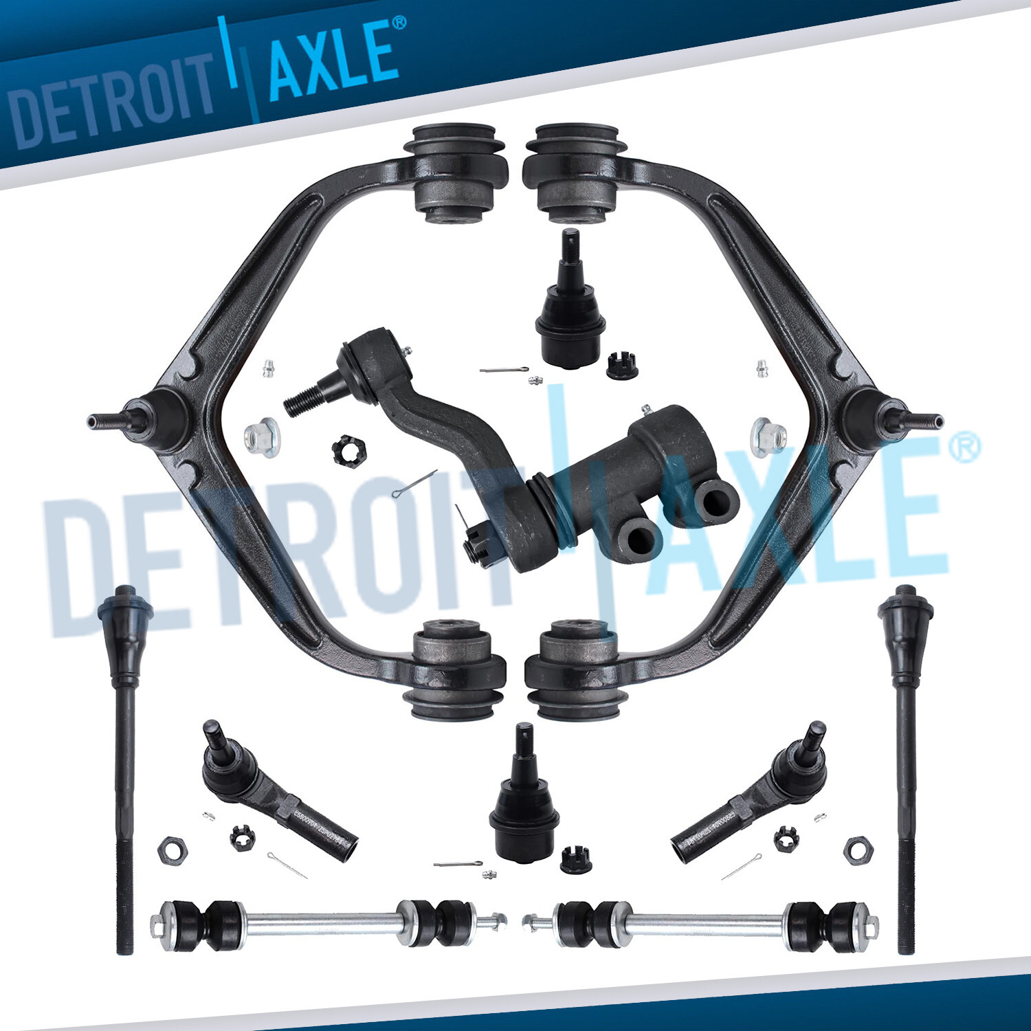 Front Upper Control Arms Tie Rods Kit for 2011-19 Silverado Sierra 2500 3500 HD