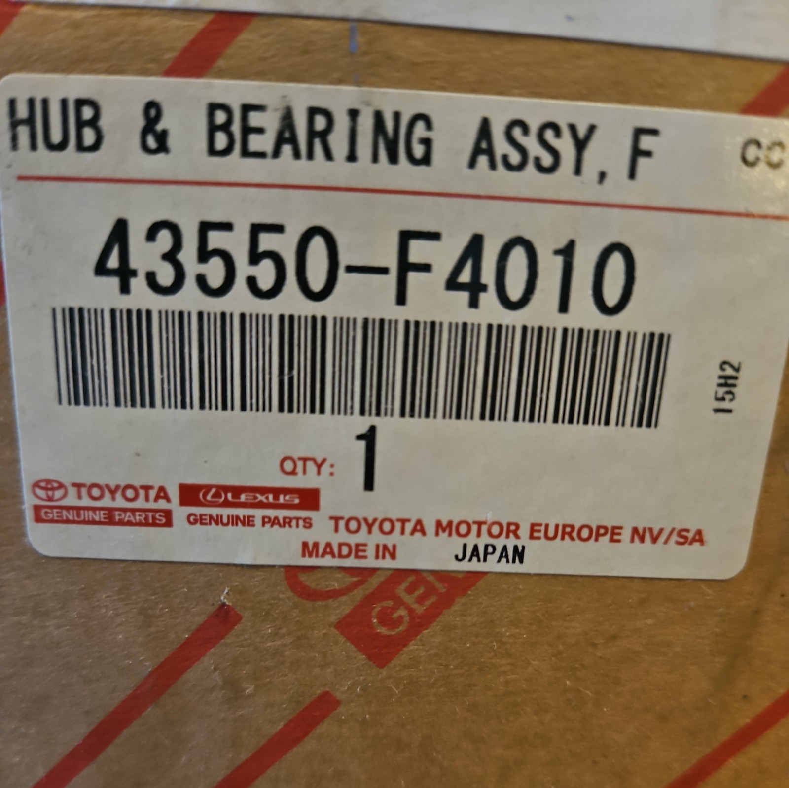 Genuine Front Wheel Bearing and Hub Assembly for Toyota 43550-0R060