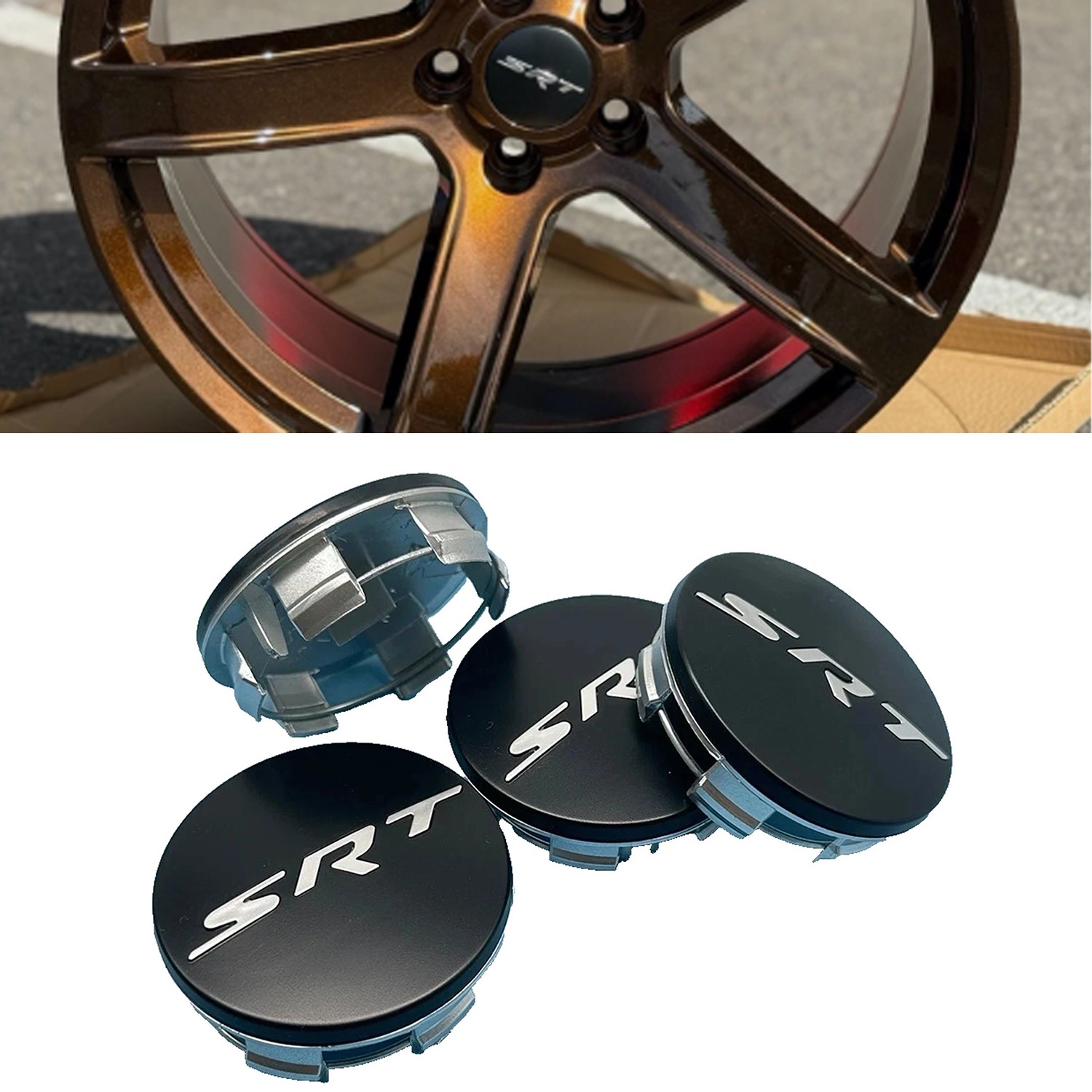 4pcs set for 2011-2022 Charger Wheel Center Caps SRT Rim Hub Covers Glossy Black