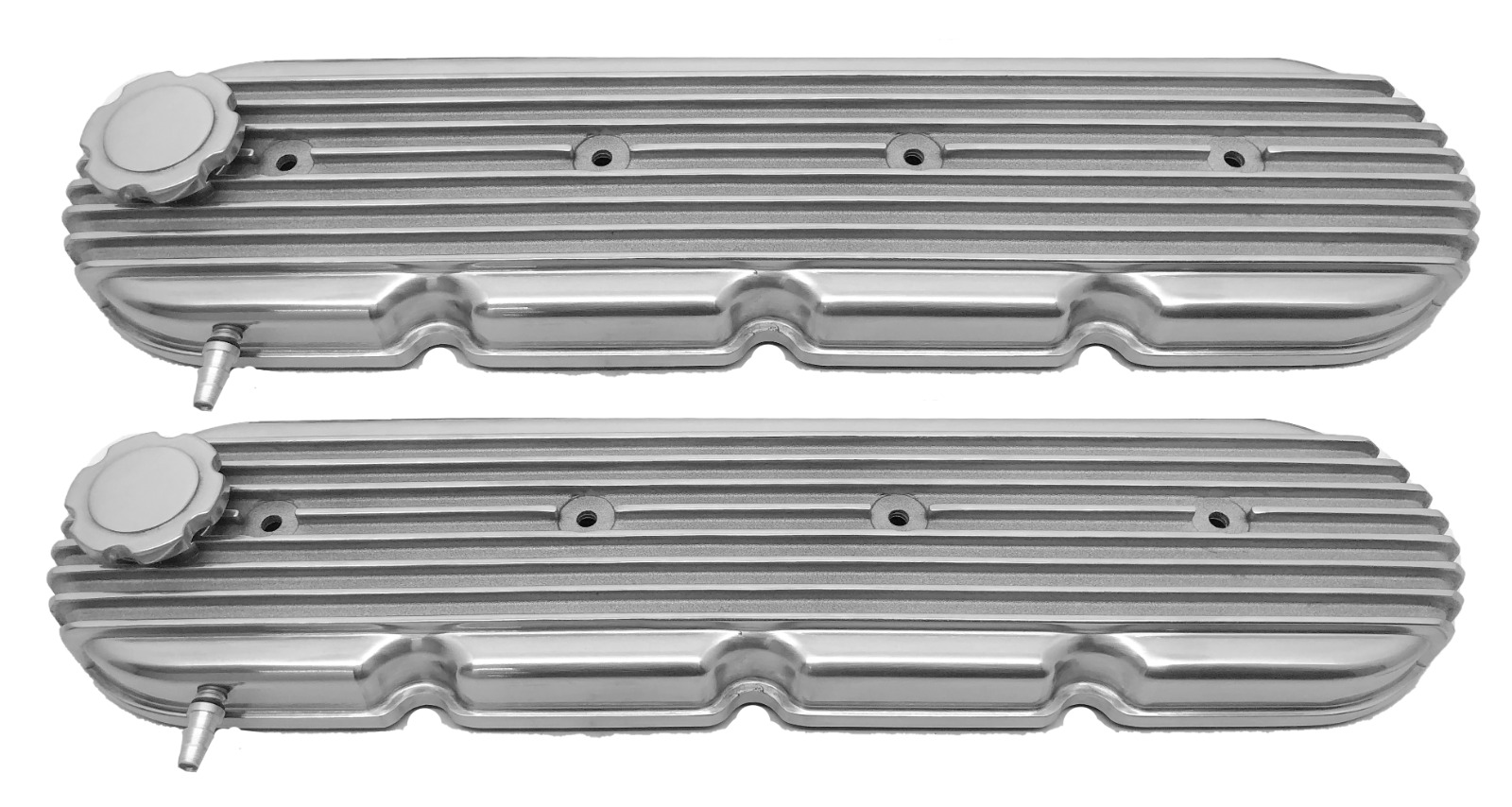 Polished Finned Aluminum Valve Covers for GM LS Engines