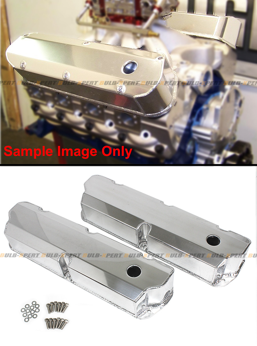 For SBF Ford Polished Fabricated Aluminum Valve Covers - Short Bolt 289 302 351W