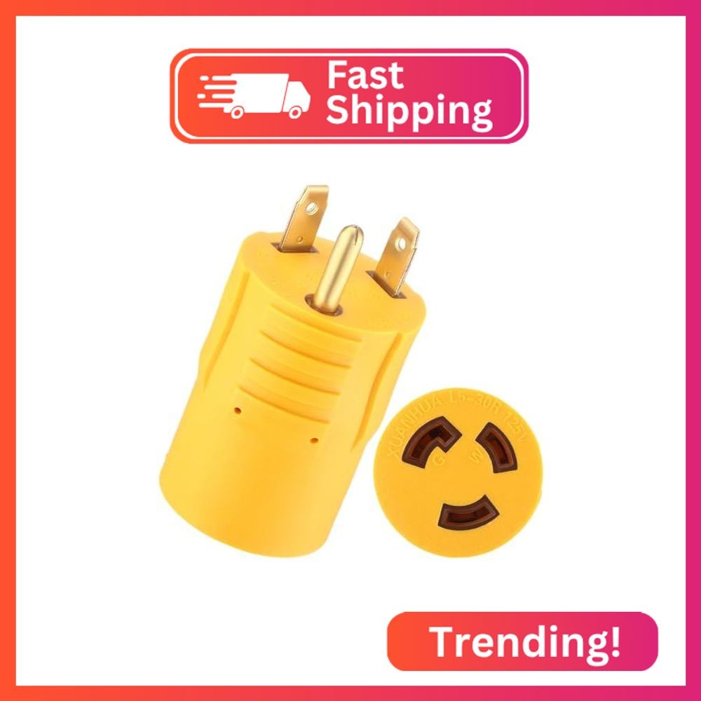 Kanayu NEMA TT-30P to L5-30R 30 Amp Plug Adapter 3 Prong RV Plug