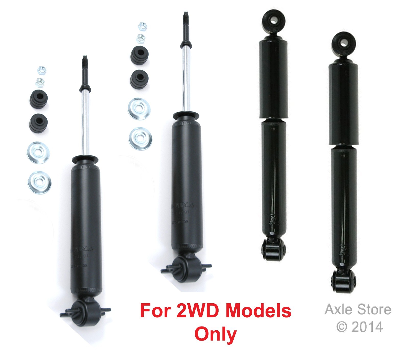 Full Set 4 New Shocks Fit 1997-04 Dodge Dakota Durango 2WD Only 