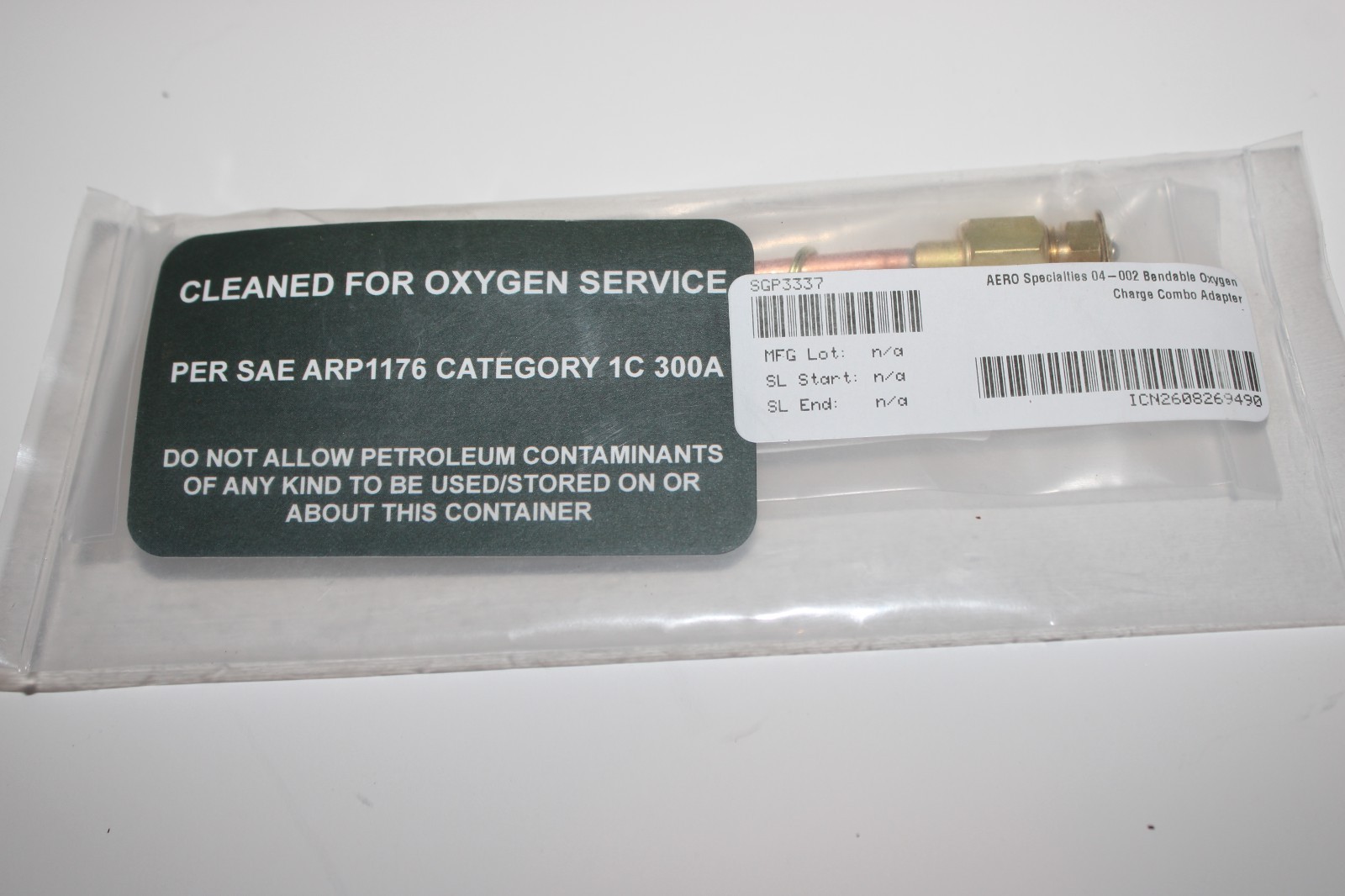 Aero Specialties Oxygen Charge / Fill Adapter 2002755 NEW Aero Specialties Oxygen Charge / Fill Adapter 2002755 NEW