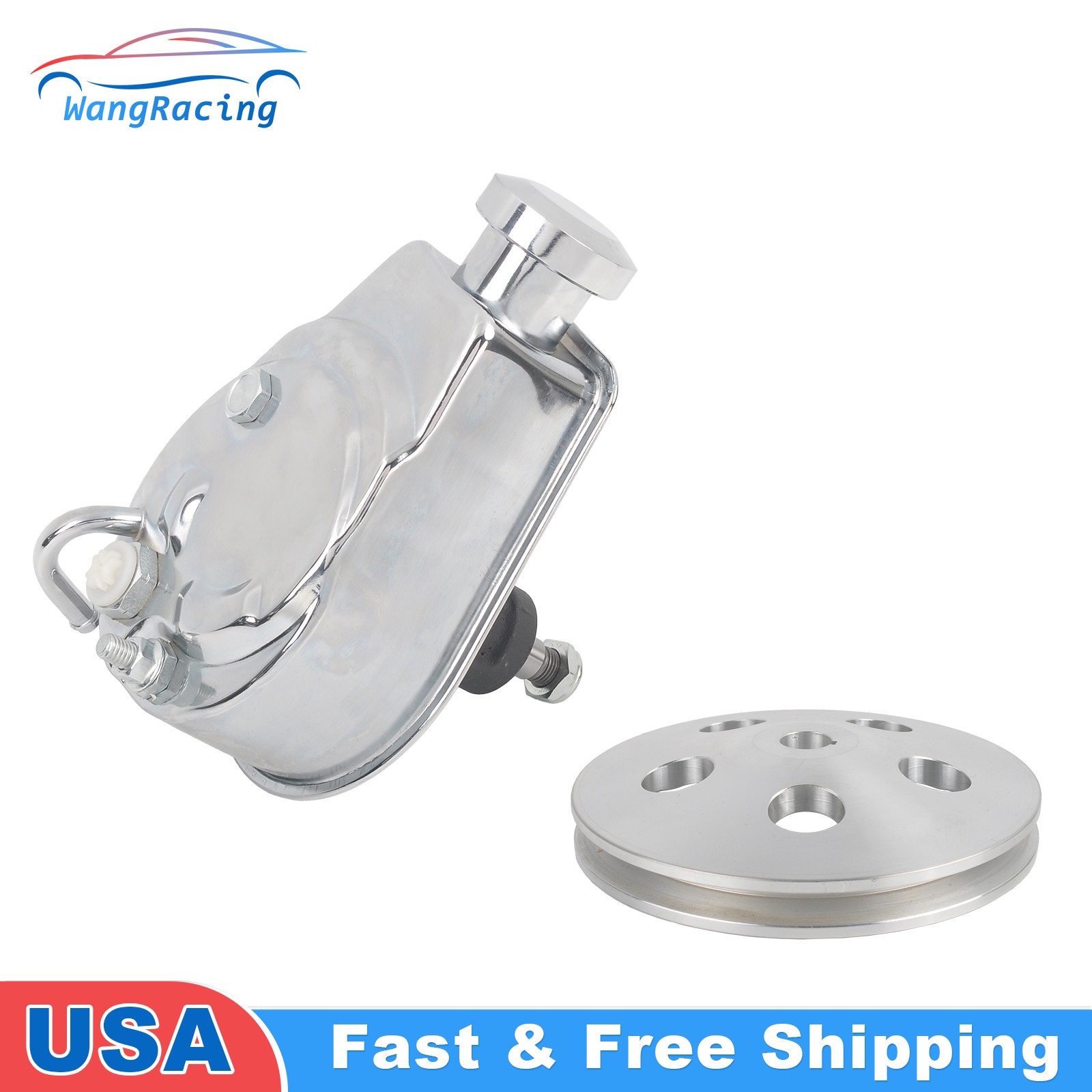 Steel Saginaw Power Steering Pump & 1 Groove Aluminum Keyway Pulley For Chevy GM Steel Saginaw Power Steering Pump & 1 Groove Aluminum Keyway Pulley For Chevy GM