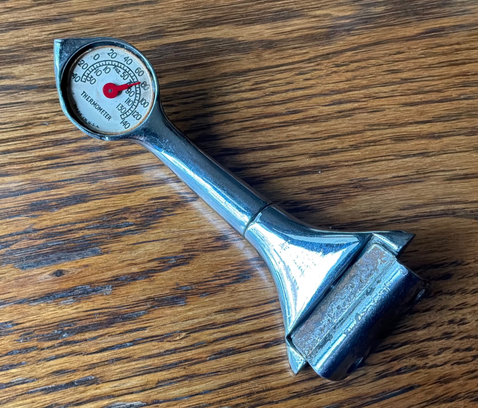 1930s~1940s CLAMP ON EXTERIOR THERMOMETER vtg rare auto accessory- 1930s~1940s CLAMP ON EXTERIOR THERMOMETER vtg rare auto accessory-
