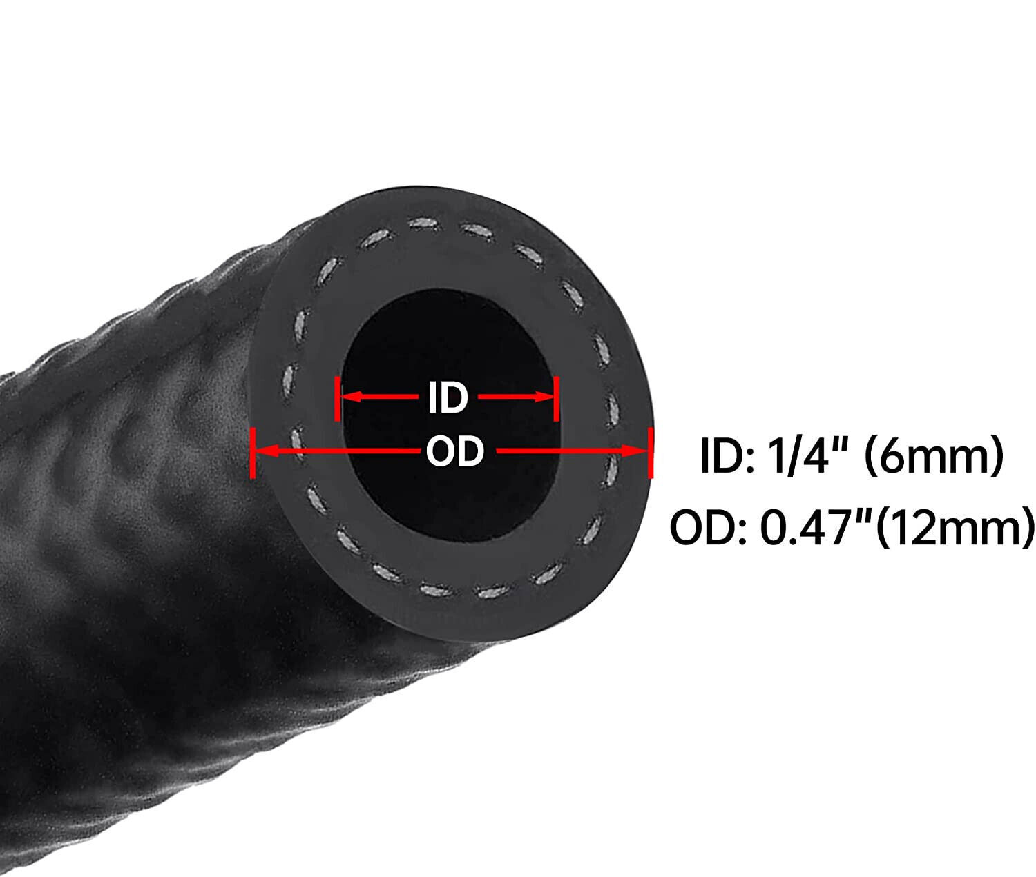 Fuel Line Hose Gas Lines Rubber NBR Push on Hose 5/32