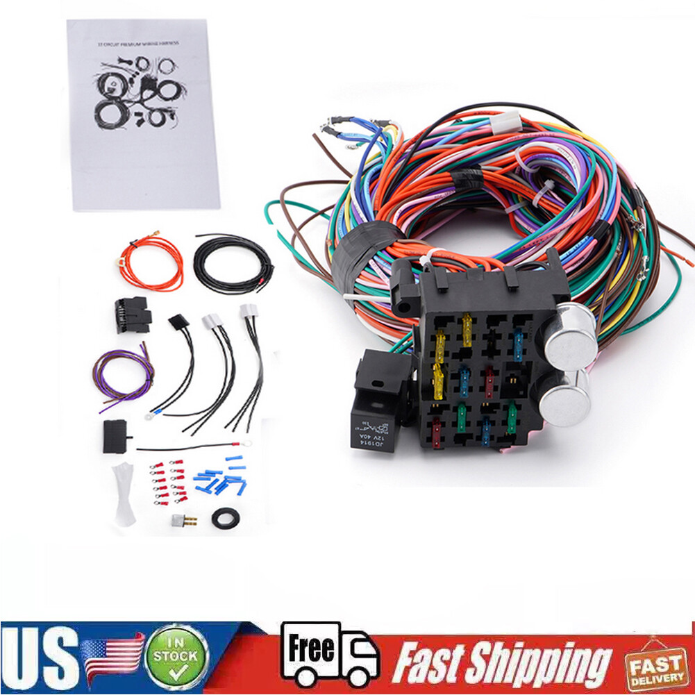For 1955 -1959 Chevy 12Circuit Wiring Harness Wire For Muscle Hot Rod Street Rod