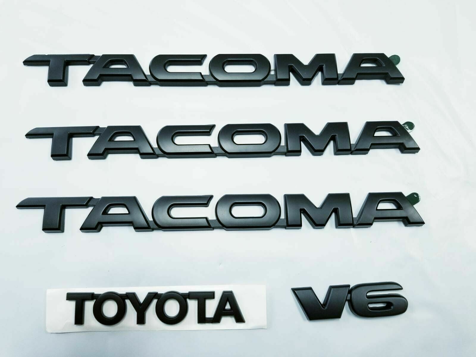 5 pcs Toyota Tacoma Tag MATTE Black Door Fender Emblem Decal Badge Nameplate