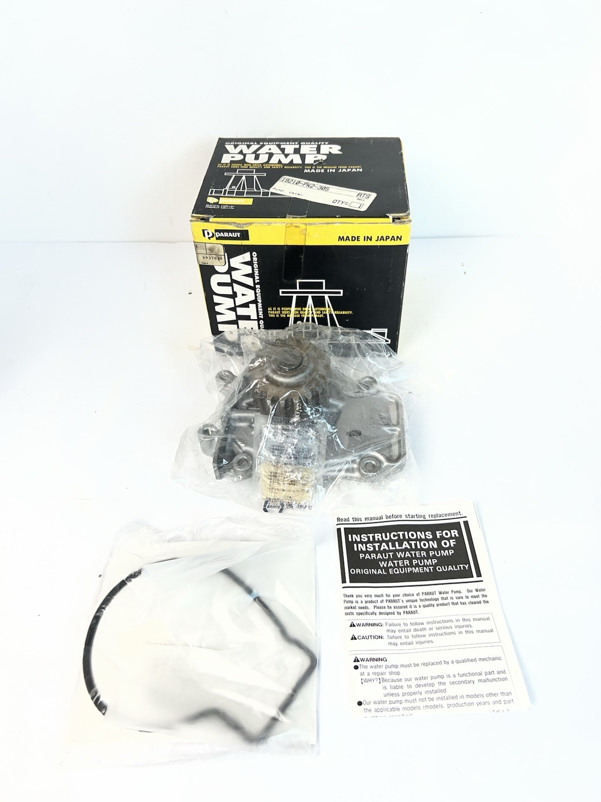 Paraut H3-028 Engine Water Pump for 87-91 Honda Prelude BA4 BA5 DOHC B20A New