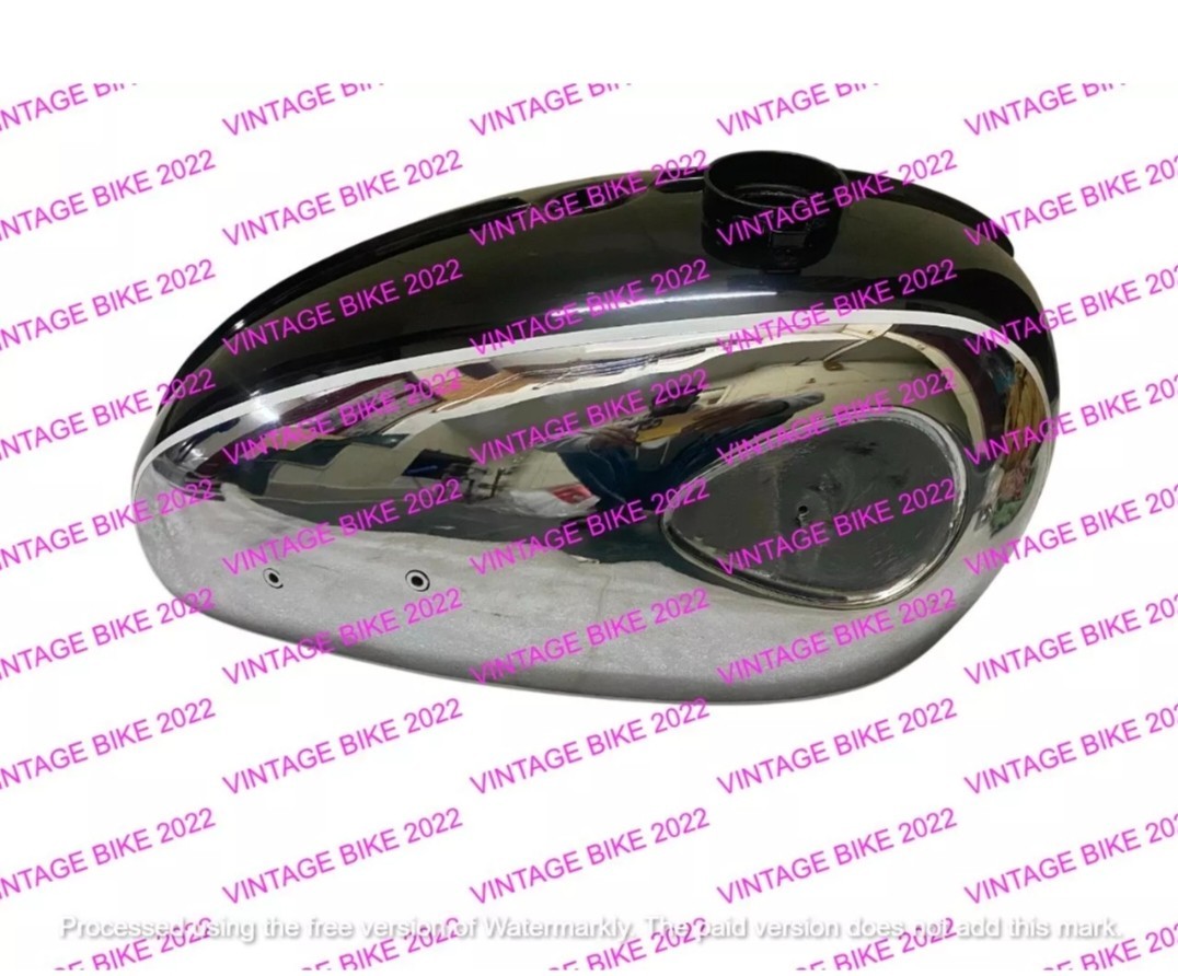 BSA A65 L THUNDERBOLT 4 GALLON BLACK PAINTED CHROME PETROL TANK 1968-70/COMPATIB