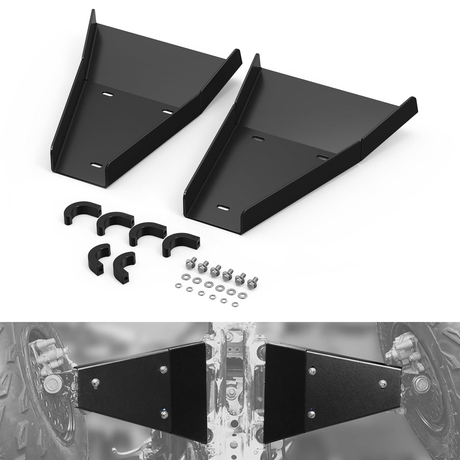 NICECNC A-Arm Skid Plates 6061-T6 Aluminum Black black NICECNC A-Arm Skid Plates 6061-T6 Aluminum Black black