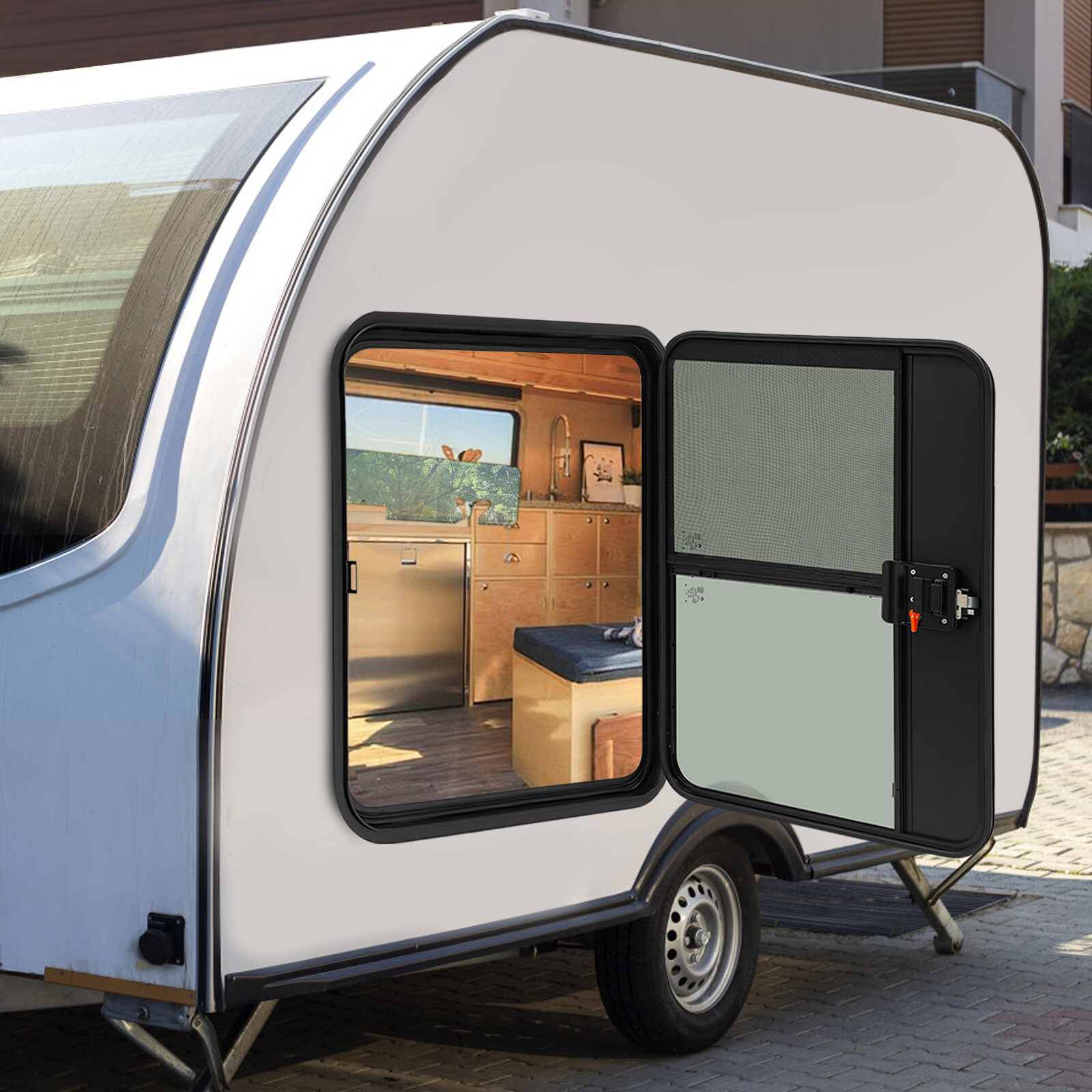 26*36 inch RV Camper Teardrop Trailer Door, Left Driver Side Trailer Entry Door