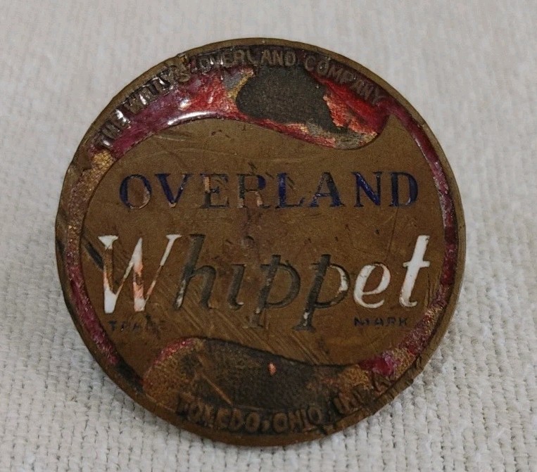 Rare 1926-1928 Overland Whippet Willys Ohio Car Radiator Automotive Emblem Badge