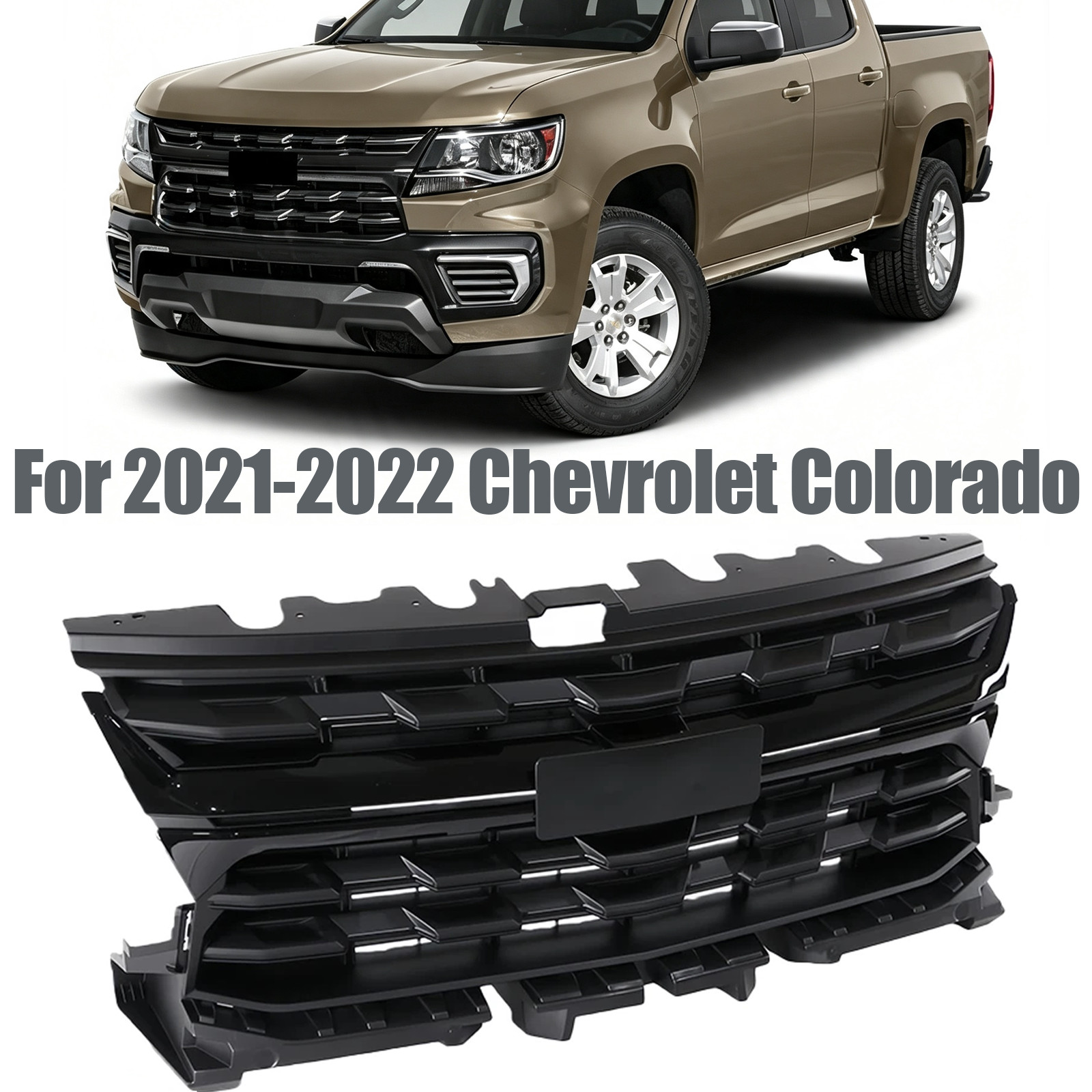 For 2021-2022 Chevrolet Colorado 84922758 Front Upper Grille W/Gloss Black Trim