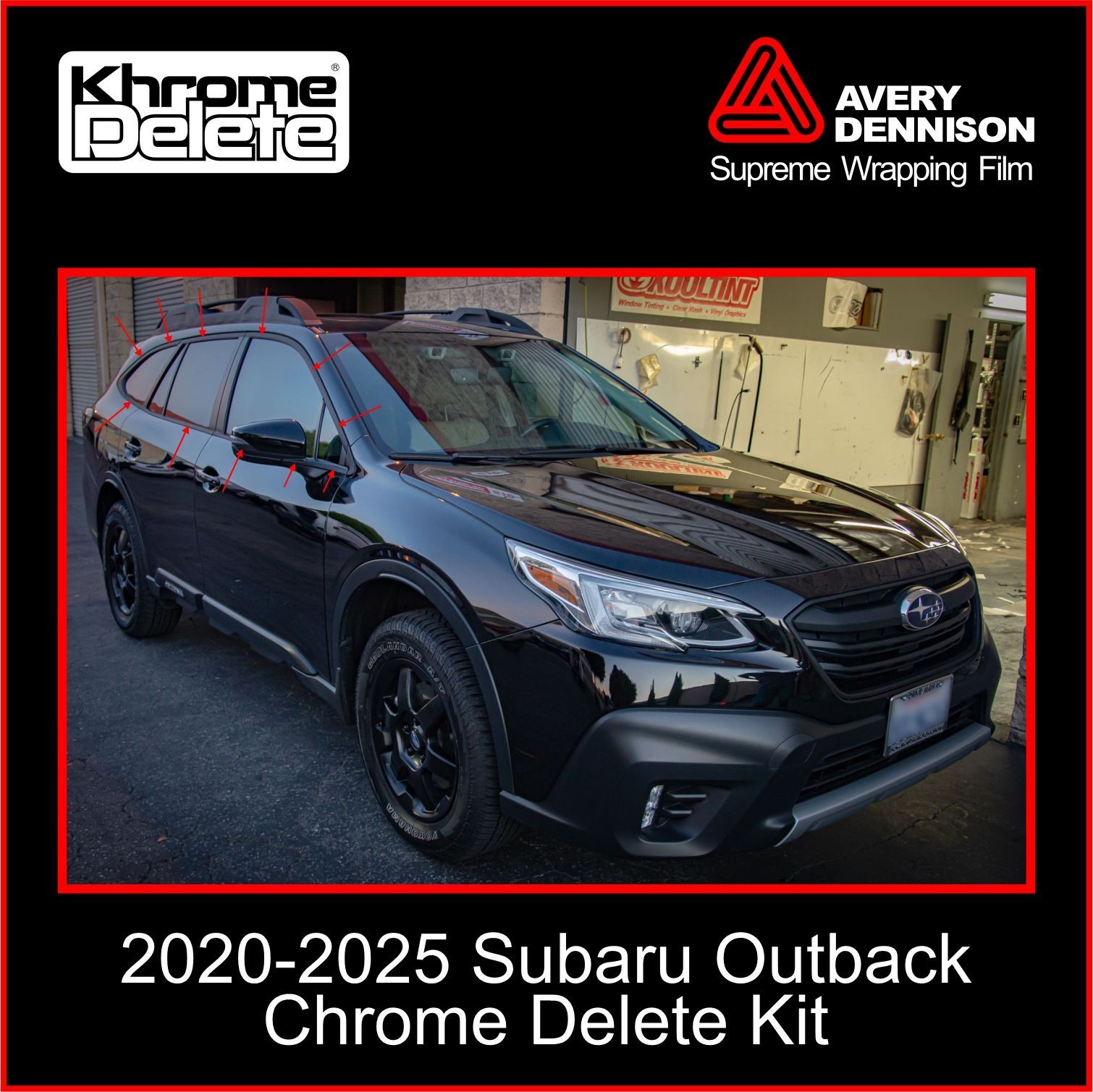 Matte Black Chrome Delete Overlay for 2020–2025 Subaru Outback Trim