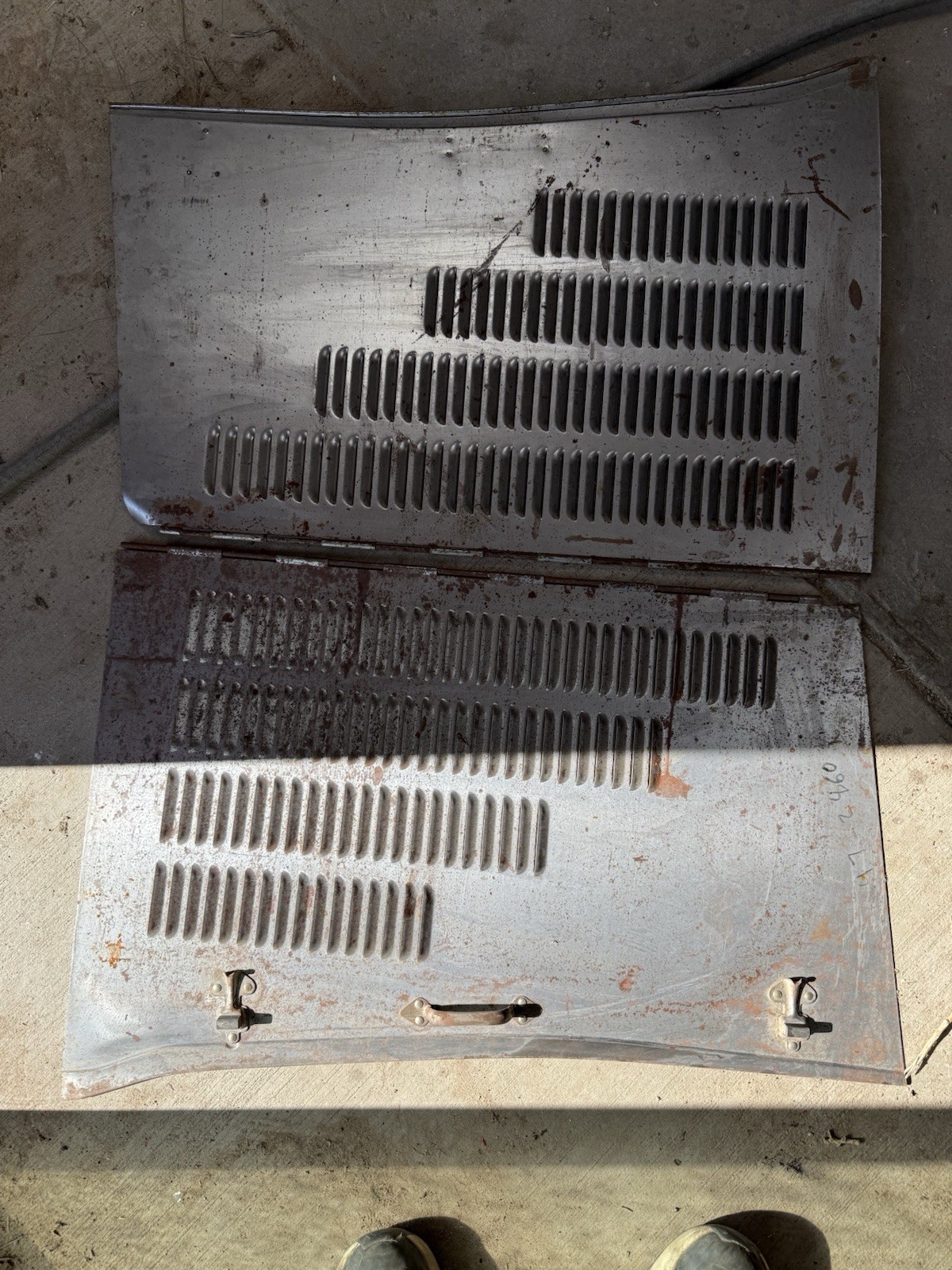Original 1934 Ford Hood Side Panels - PAIR - Henry Steel - 34 Model 40 Louvered