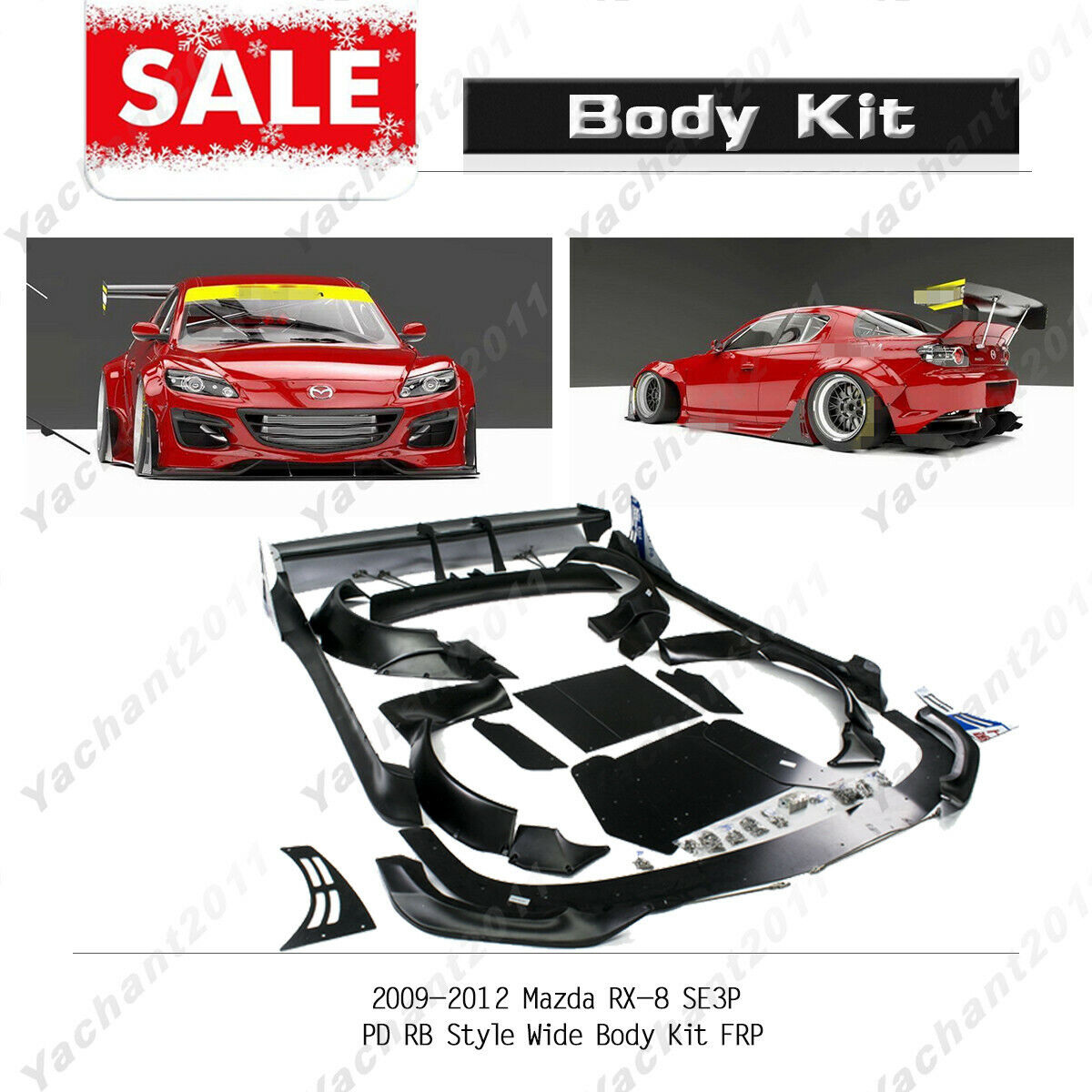 FRP PD RB BodyKit For 09-12 Mazda RX-8 SE3P Lip Fender Wing Canards Diffuser